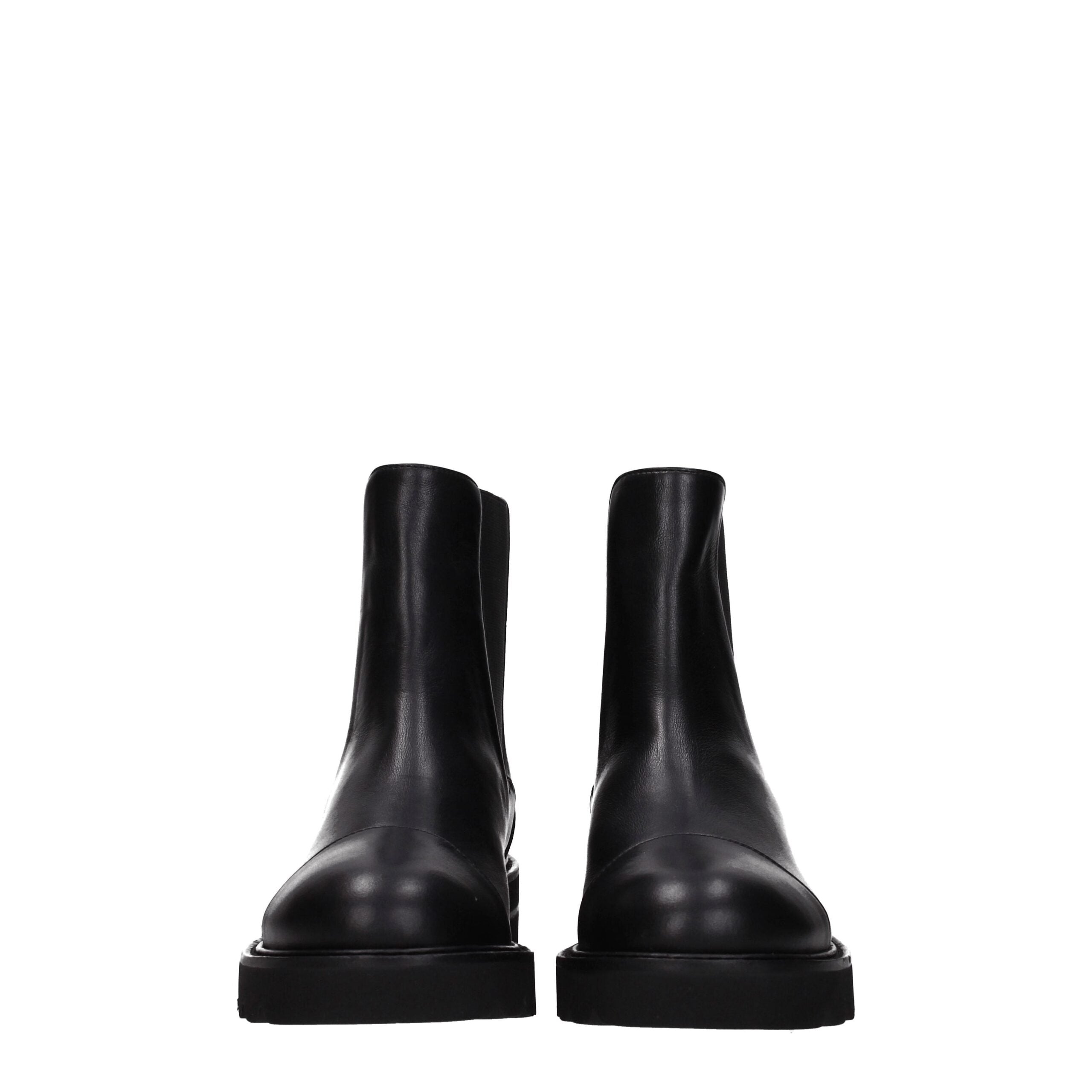 Stuart Weitzman Black Leather Ankle