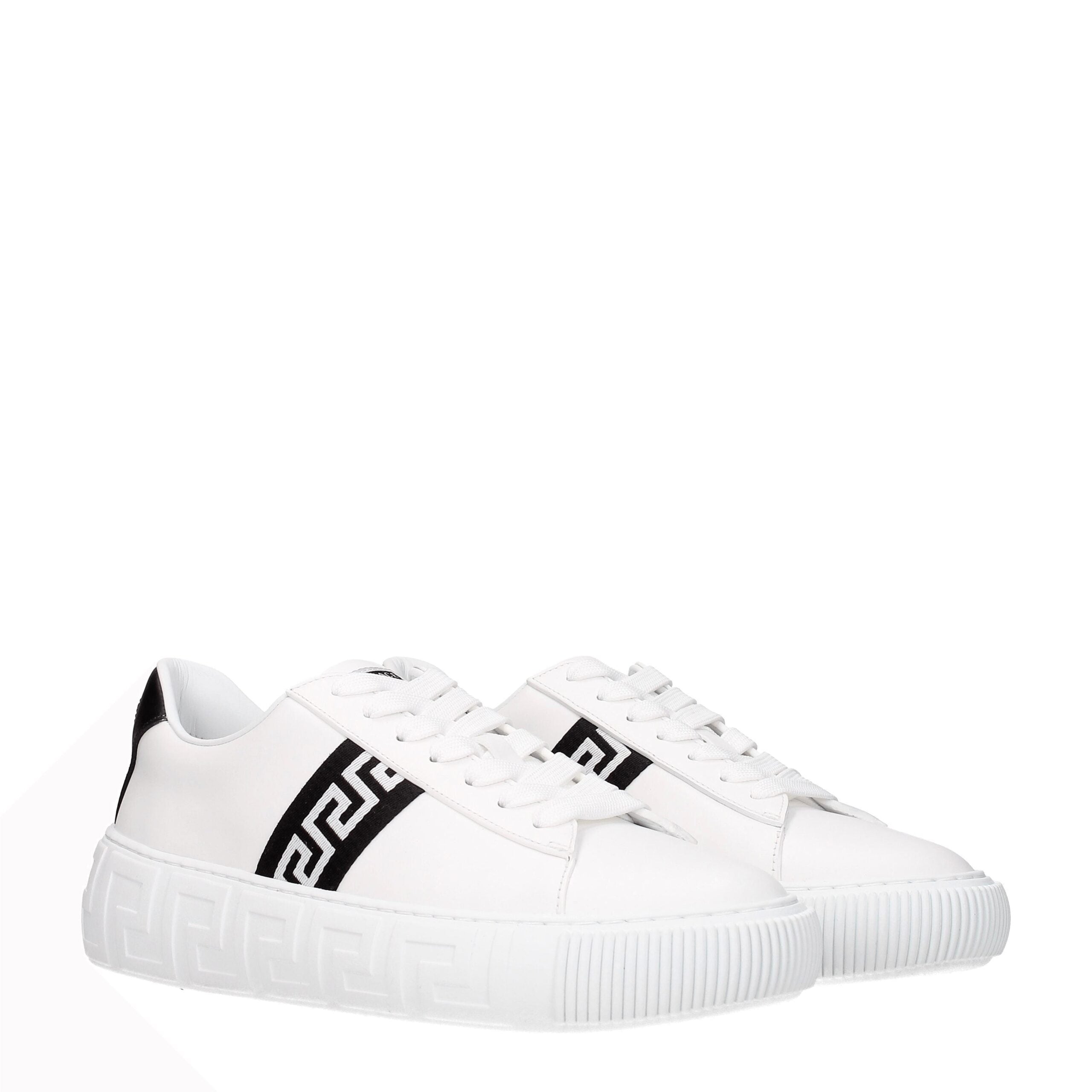 Baskets en cuir blanc Versace