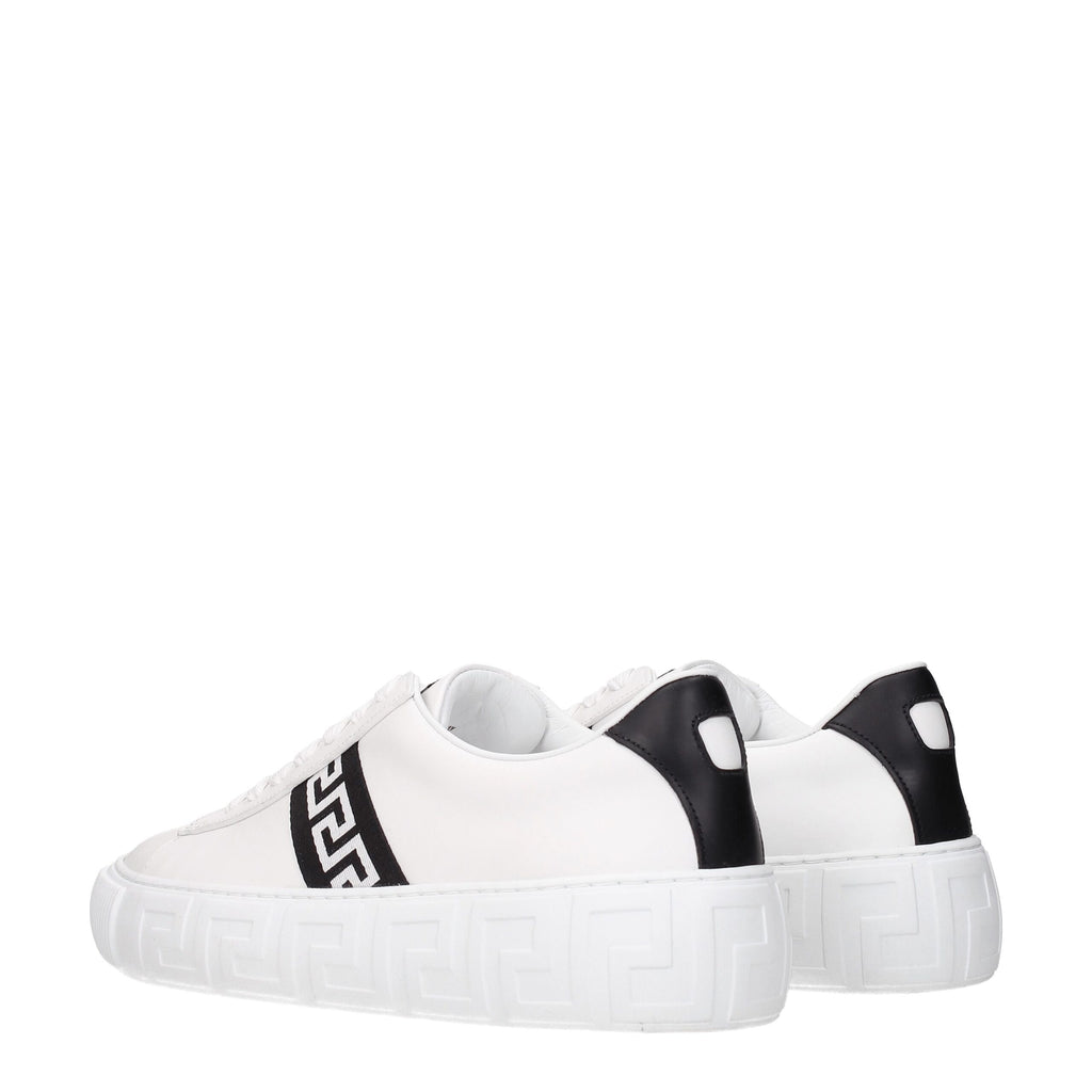Baskets en cuir blanc Versace