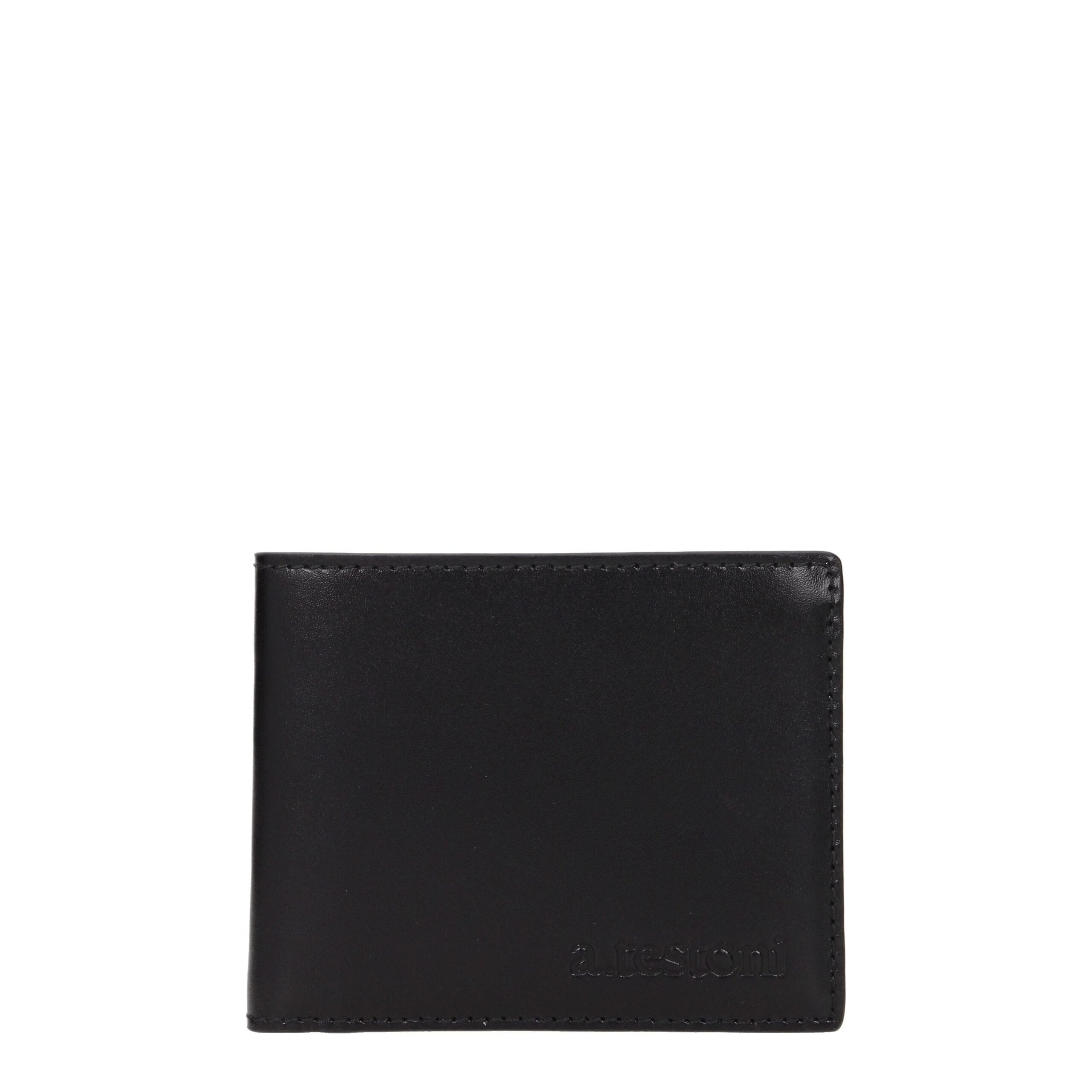 Testoni Schwarze Lederbrieftasche