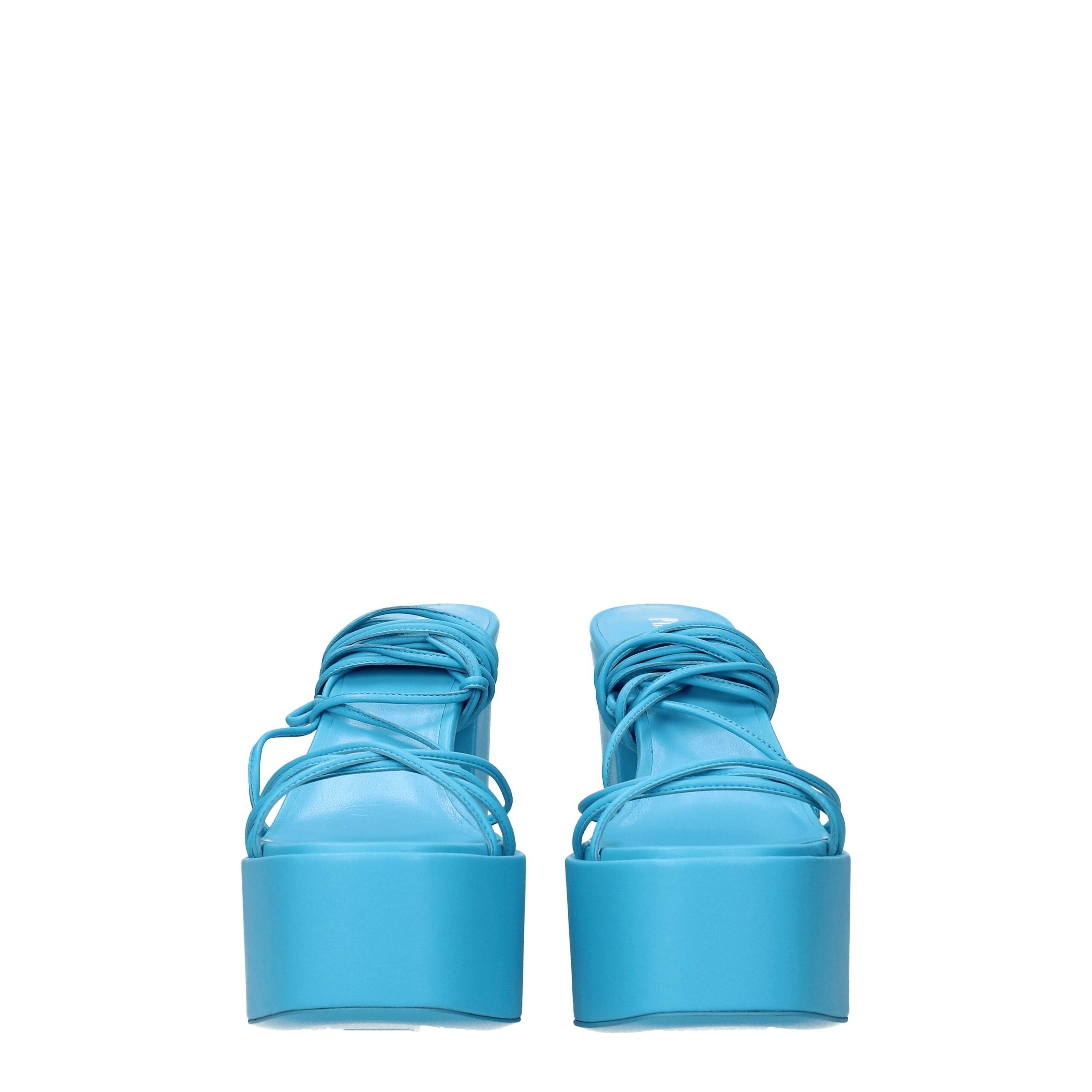 Sandale en cuir bleu clair Paris Texas