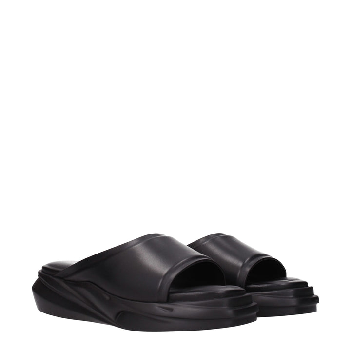 Alyx Black Leather Slippers
