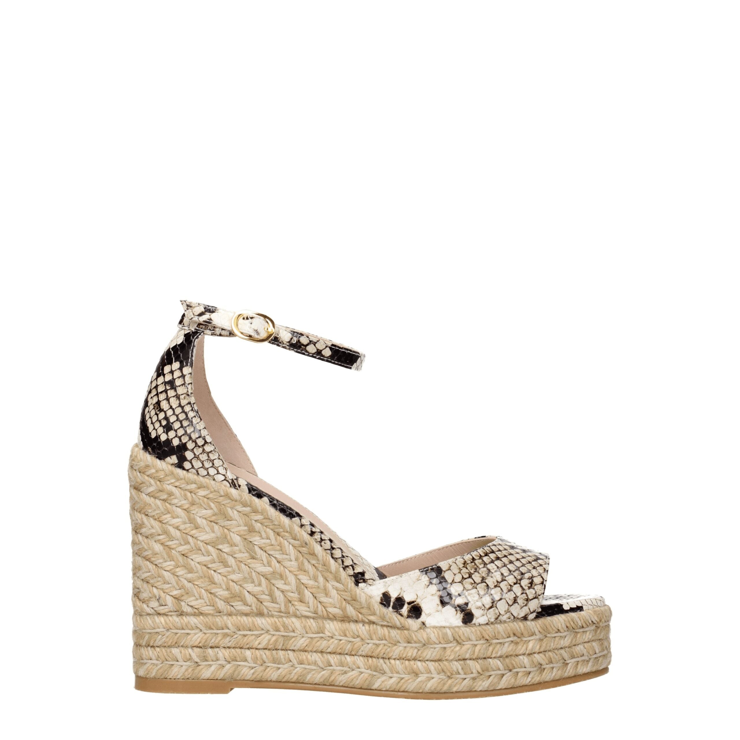 Stuart Weitzman - Chaussures compensées en cuir beige