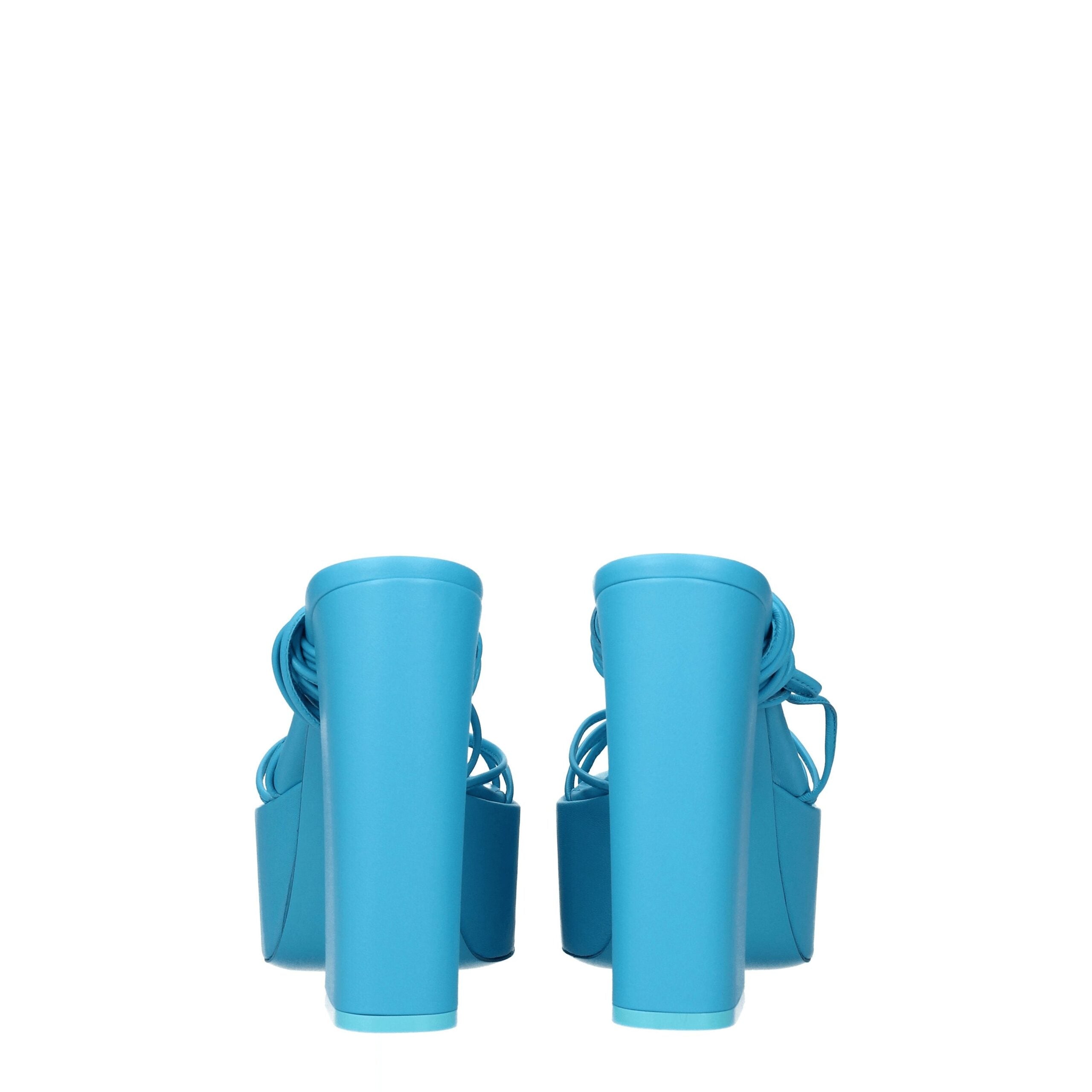 Sandale en cuir bleu clair Paris Texas
