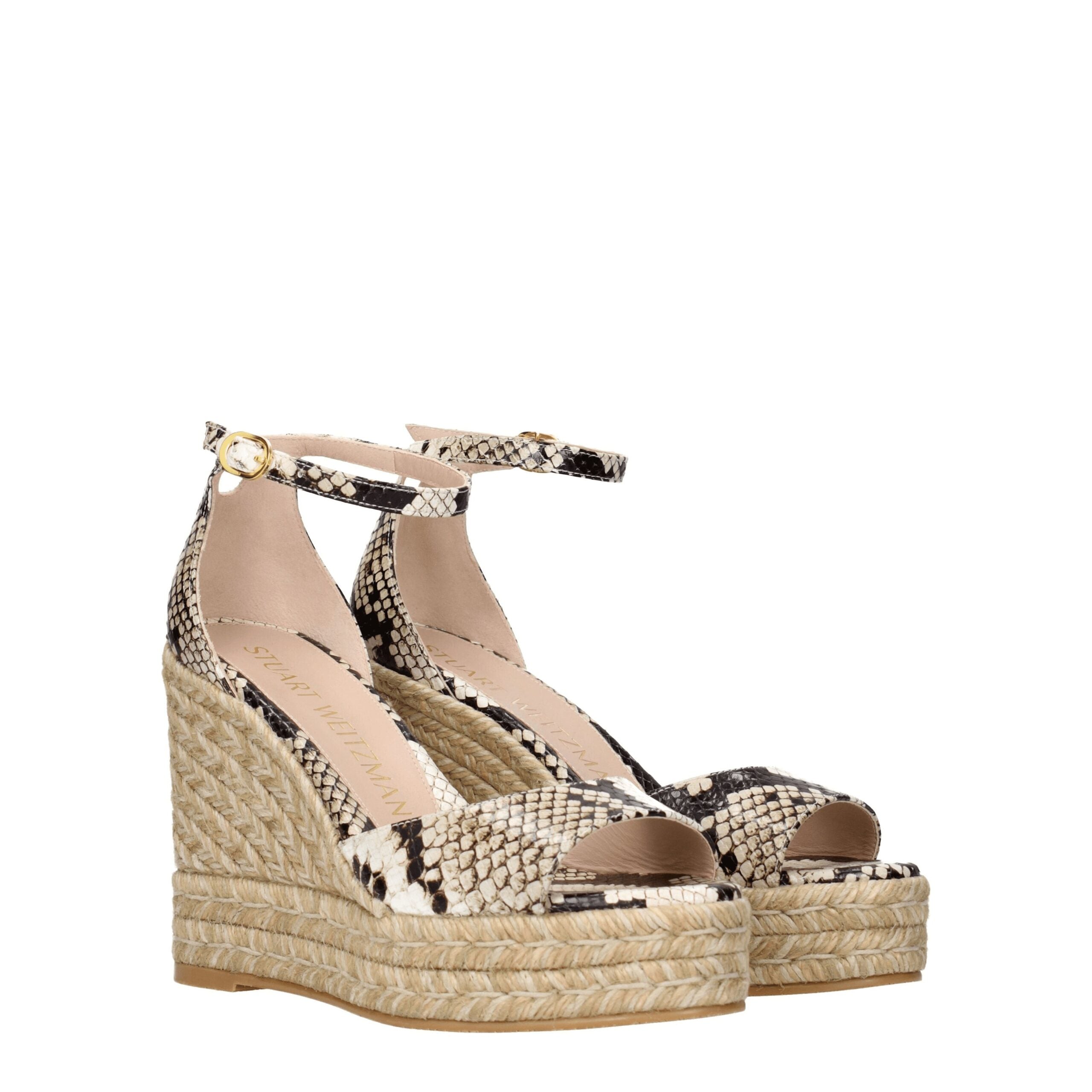 Stuart Weitzman - Chaussures compensées en cuir beige