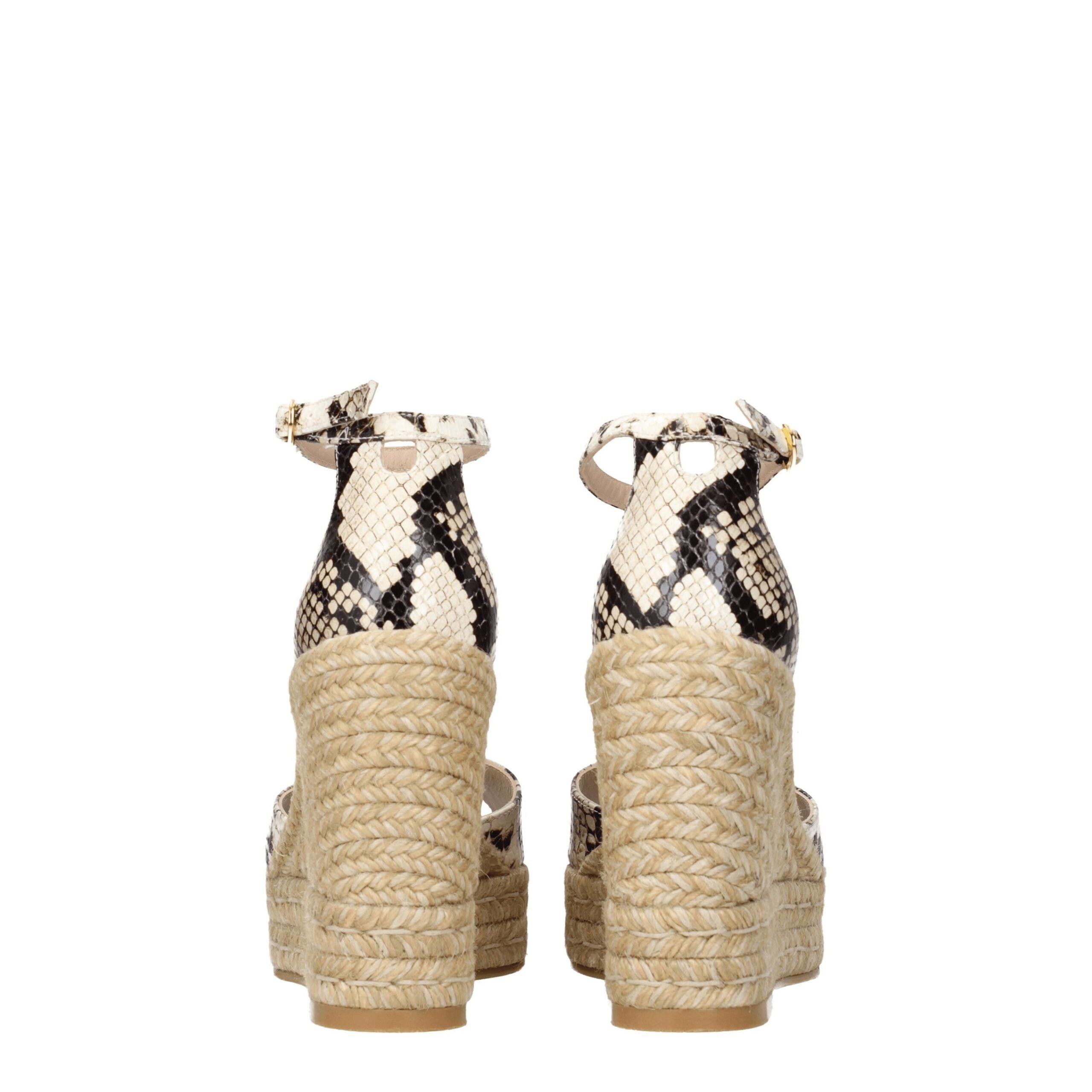 Stuart Weitzman - Chaussures compensées en cuir beige