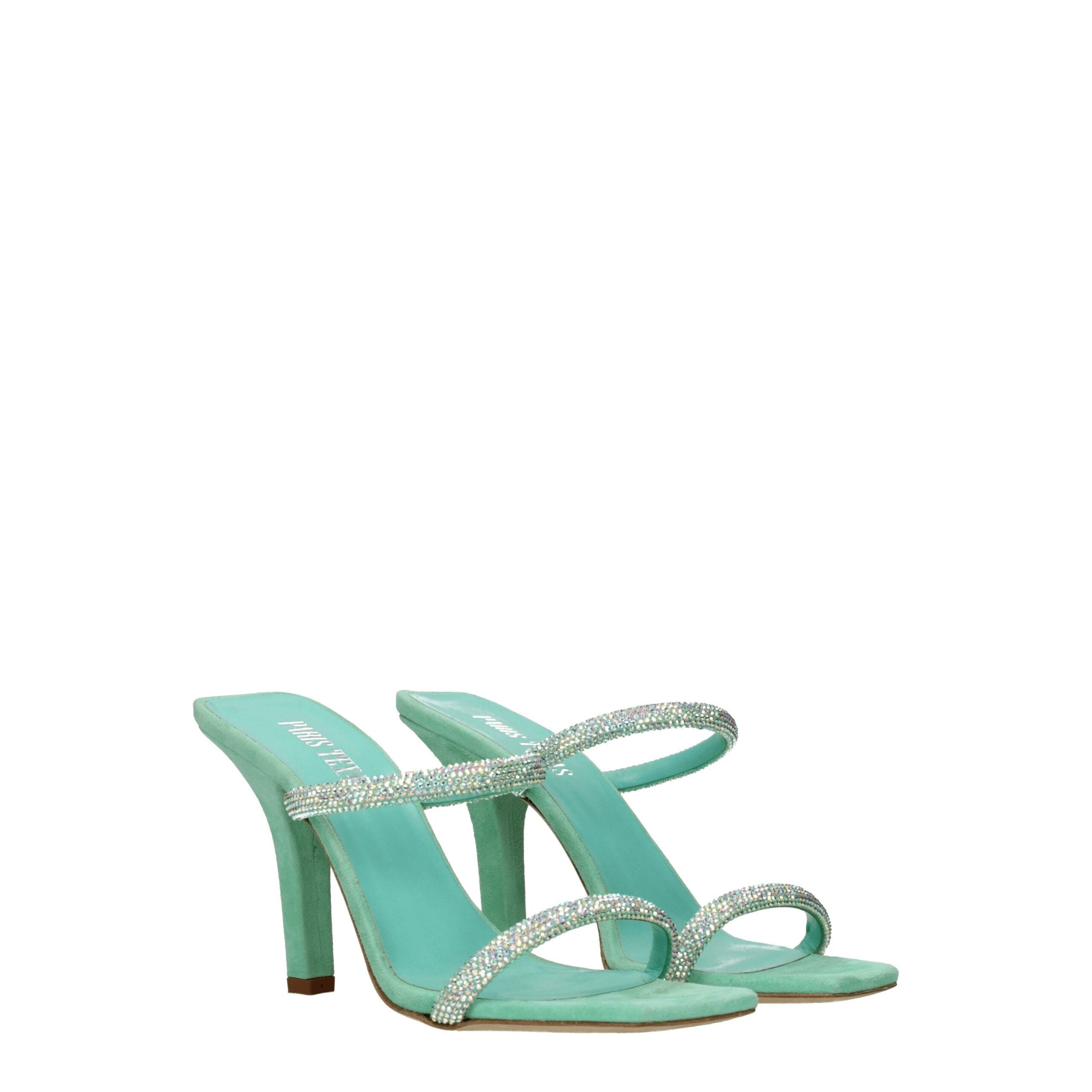 Sandale en cuir vert Paris Texas