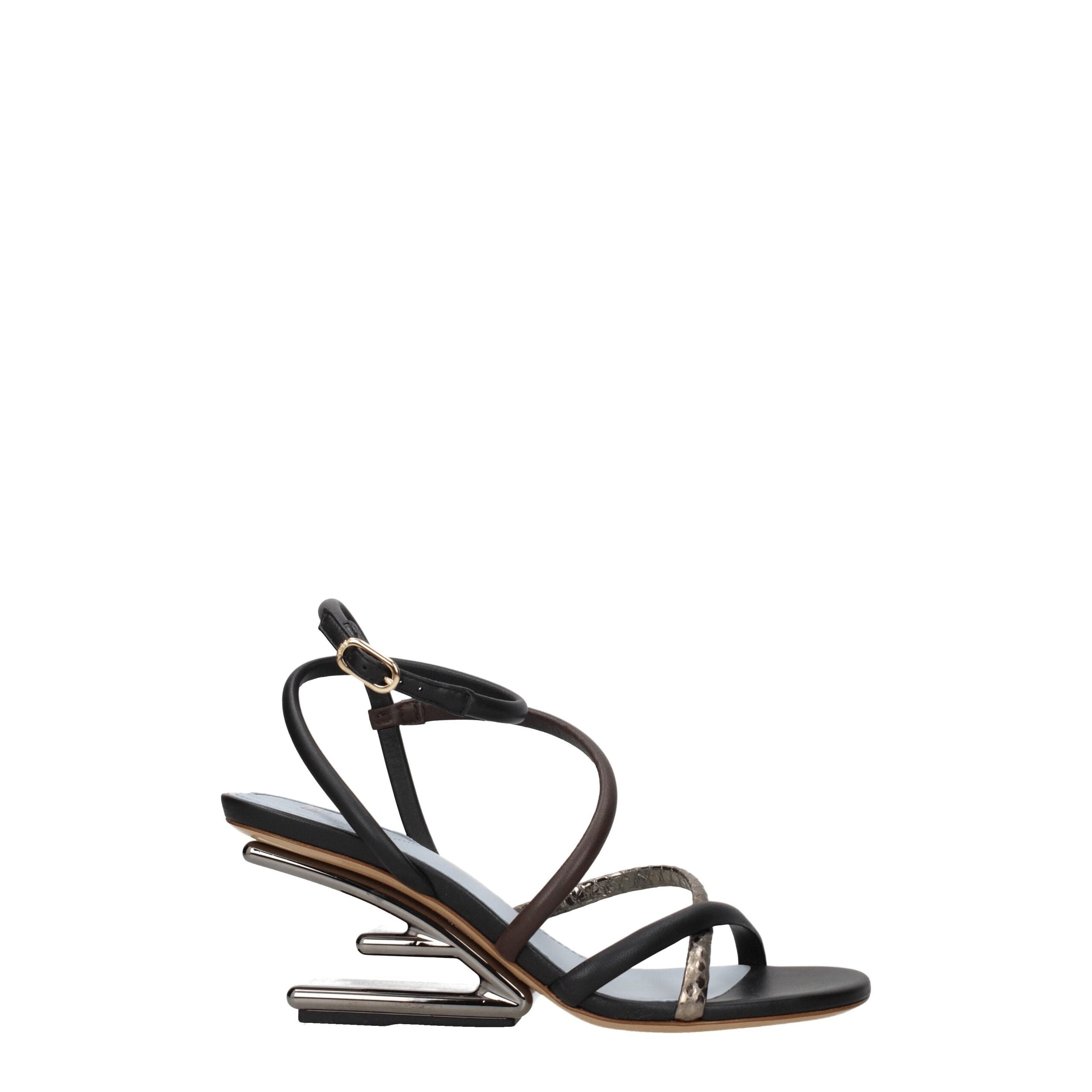 Sandale en cuir multicolore Fendi