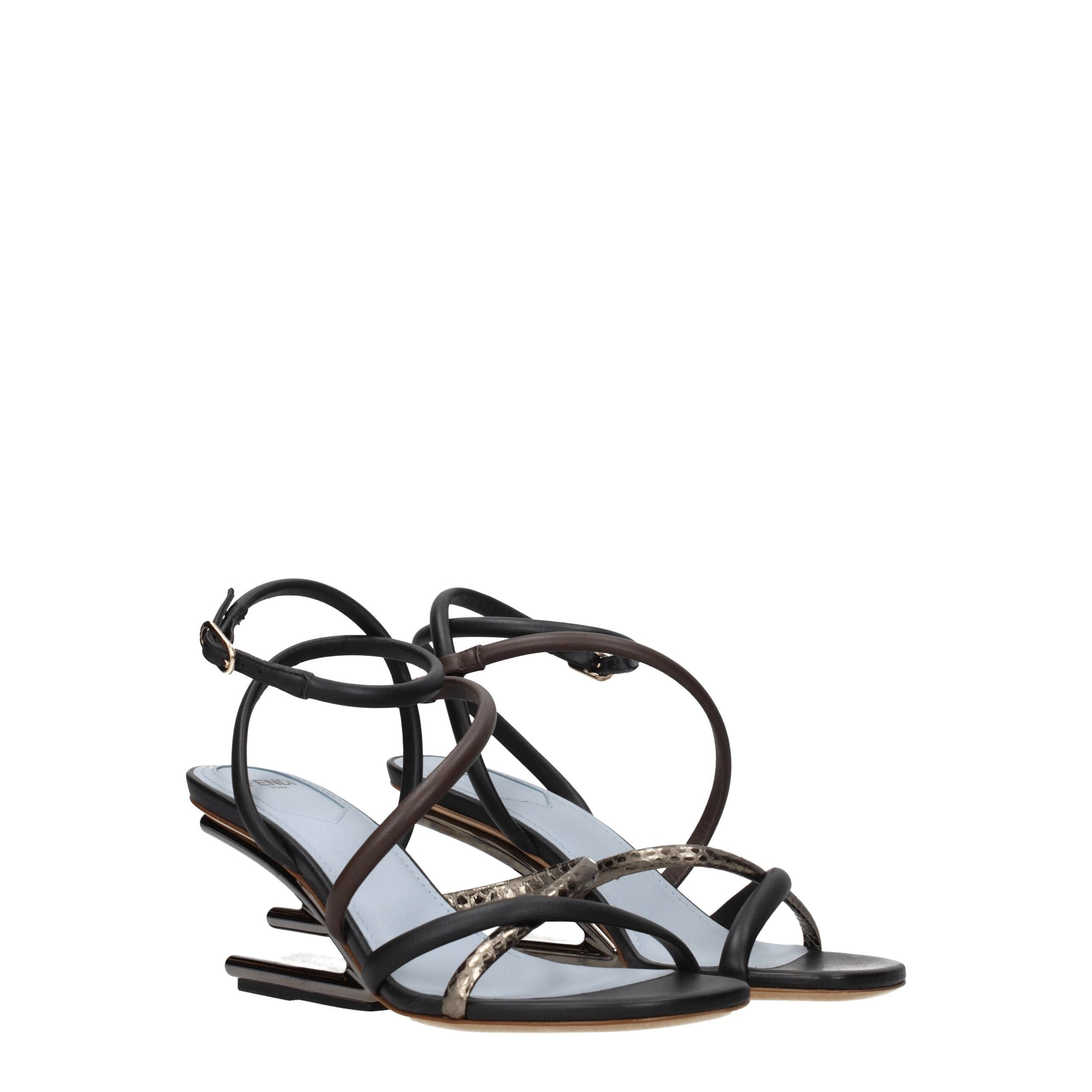 Sandale en cuir multicolore Fendi