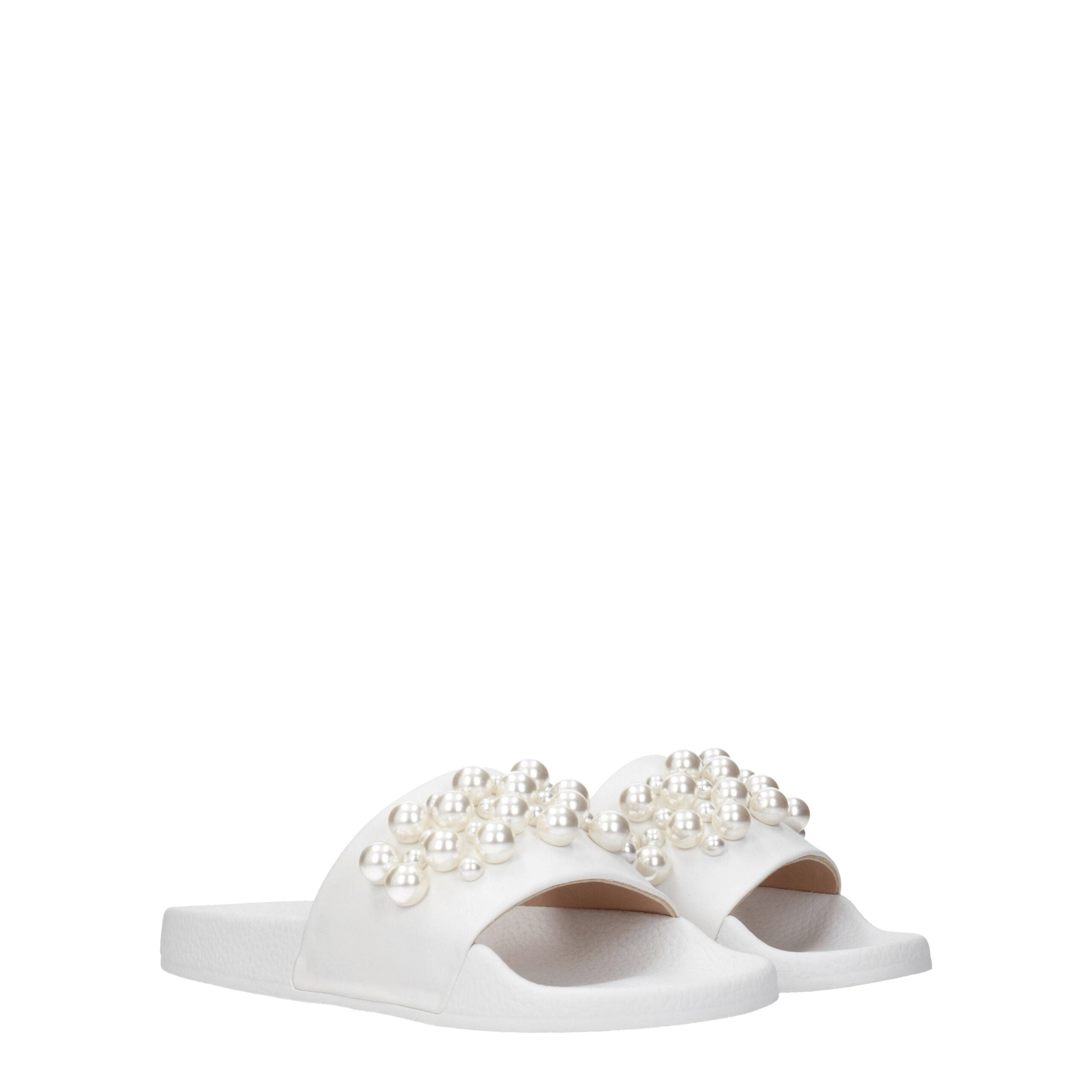 Chaussons en cuir blanc Stuart Weitzman