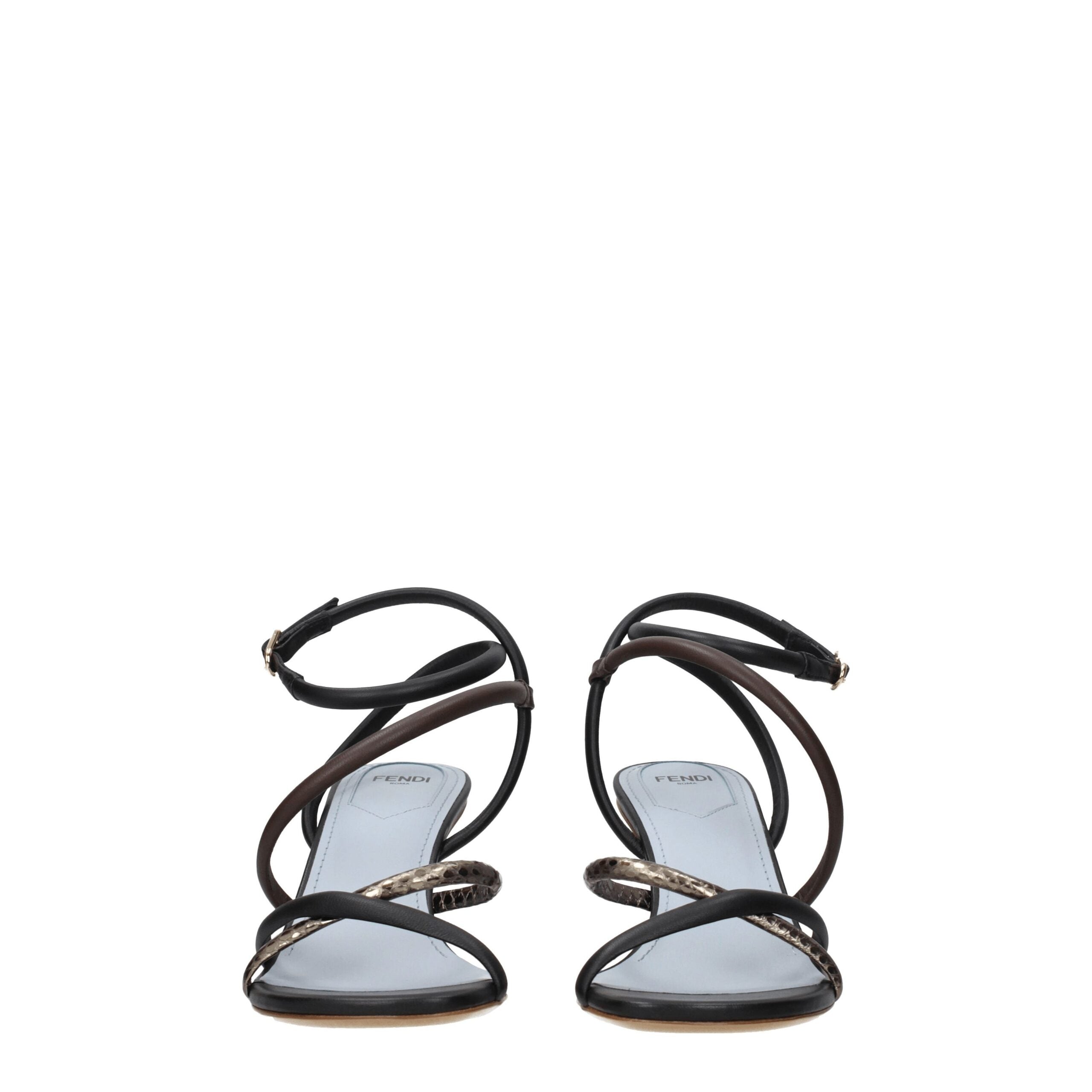 Sandale en cuir multicolore Fendi