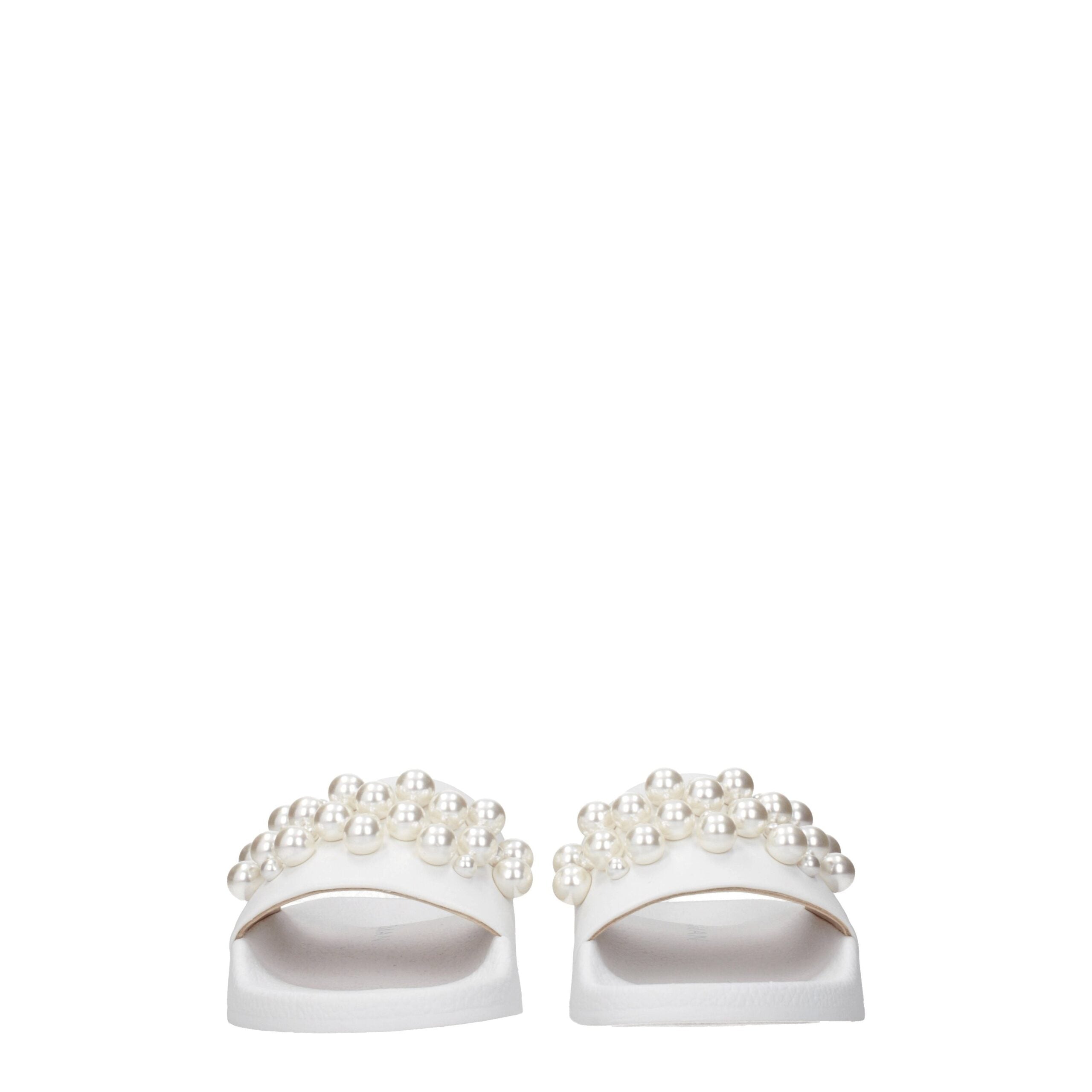 Chaussons en cuir blanc Stuart Weitzman