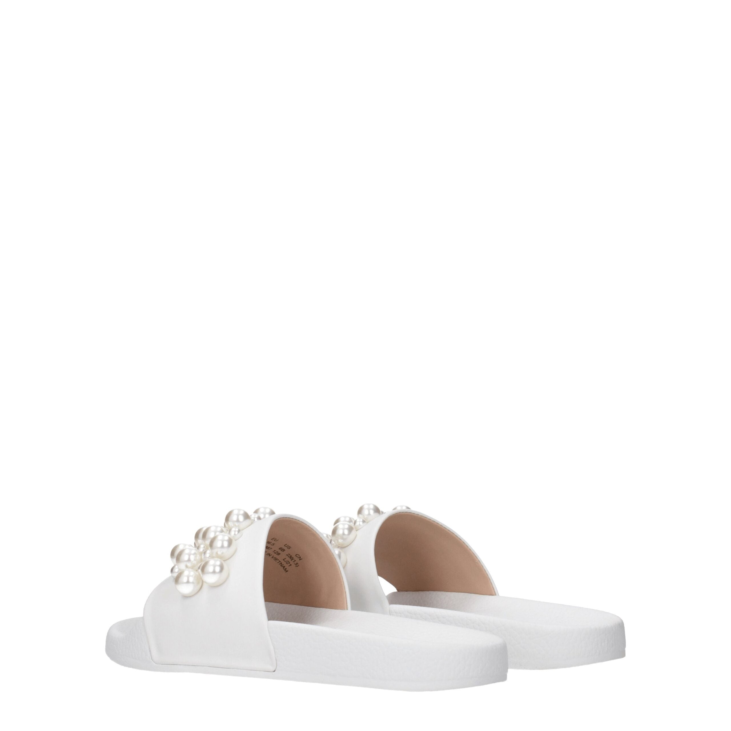 Chaussons en cuir blanc Stuart Weitzman