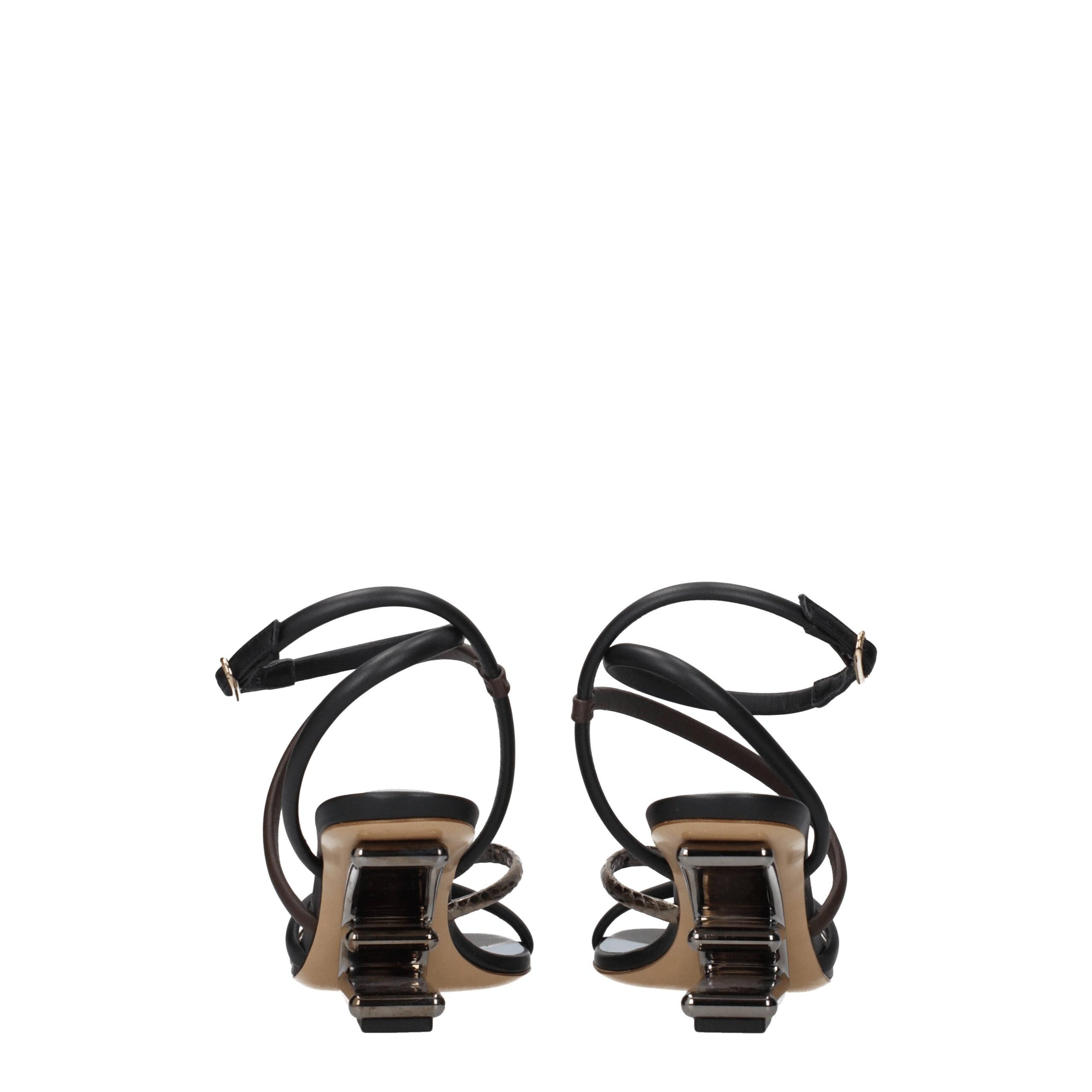 Sandale en cuir multicolore Fendi