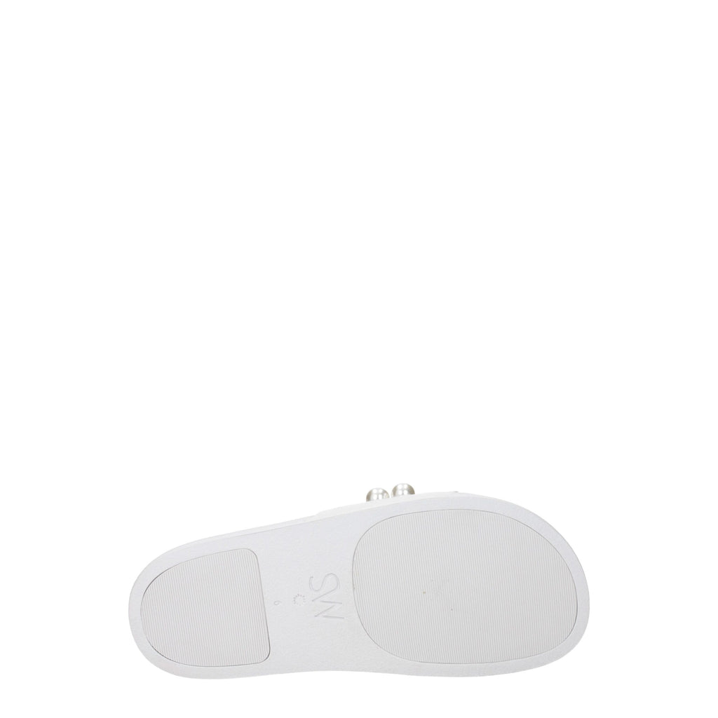 Chaussons en cuir blanc Stuart Weitzman