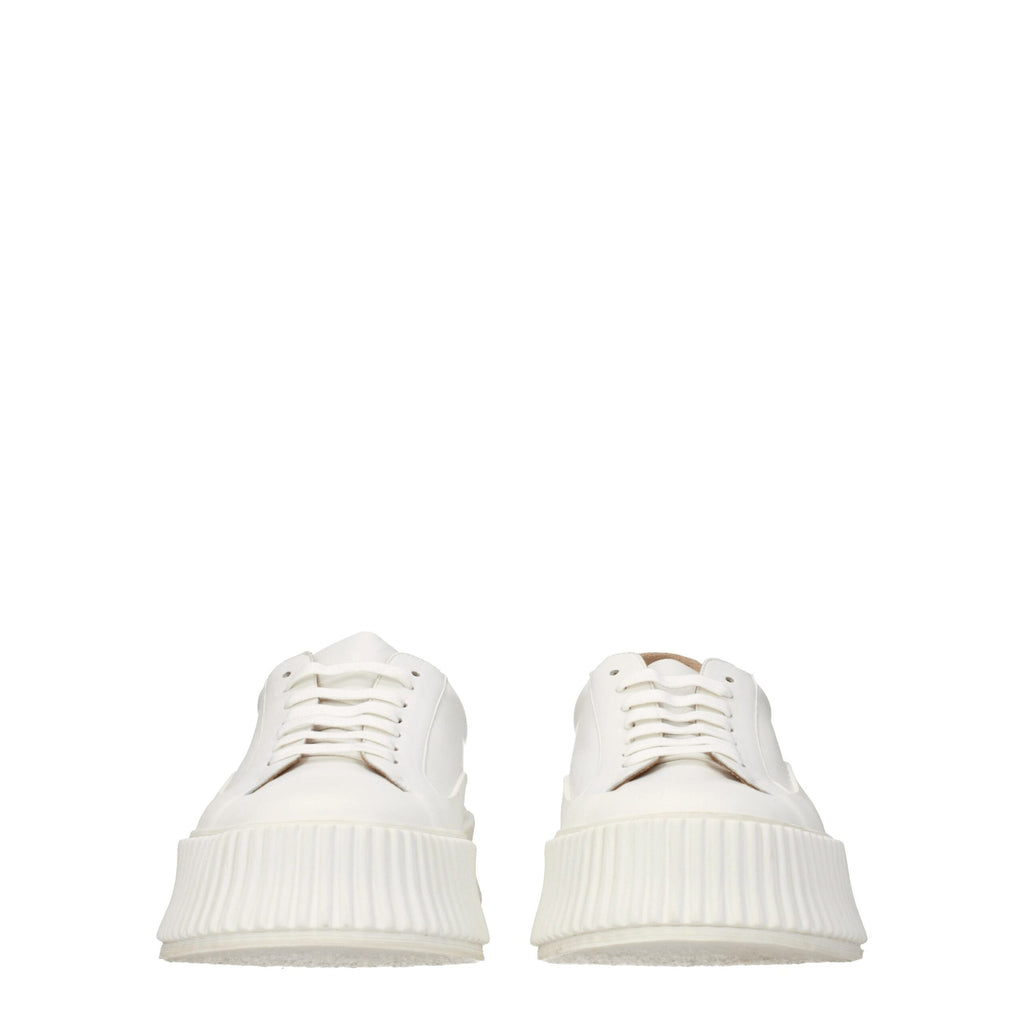 Jil Sander White Leather Sneakers