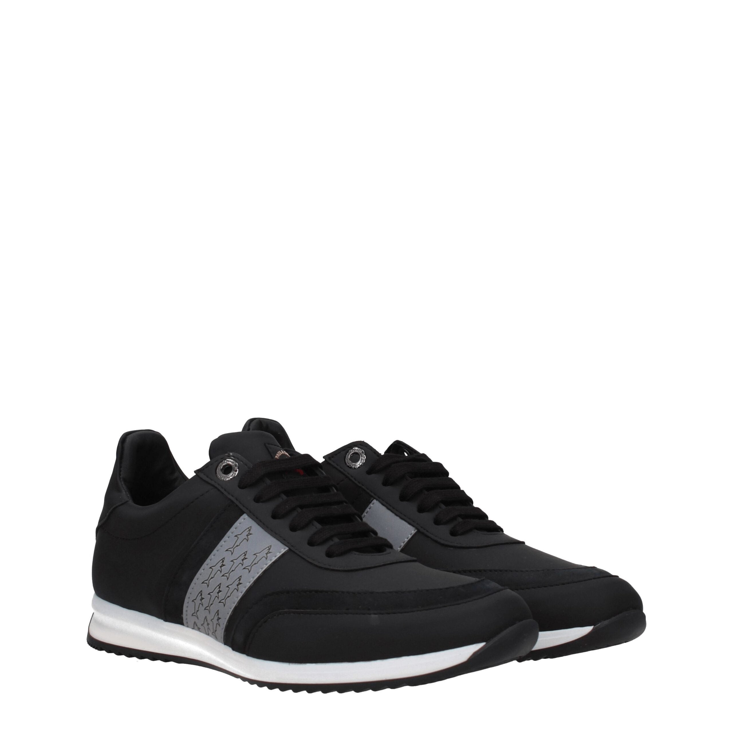 Paul & Shark Black Leather Sneakers