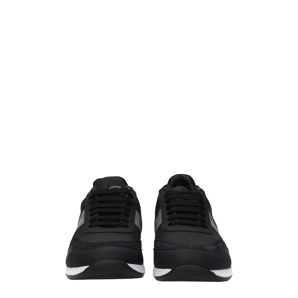 Paul & Shark Black Leather Sneakers