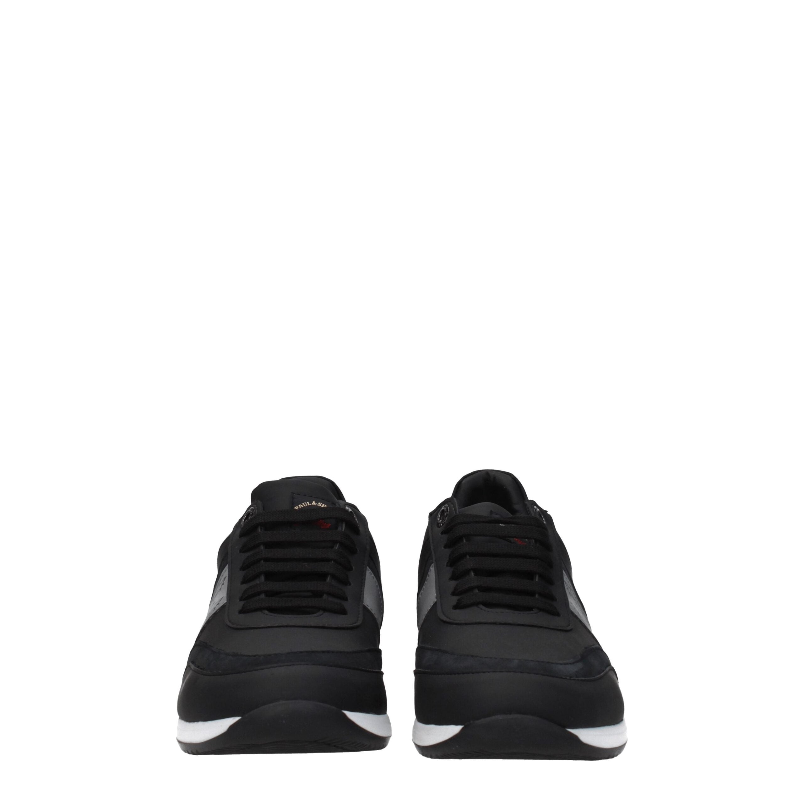 Paul & Shark Black Leather Sneakers