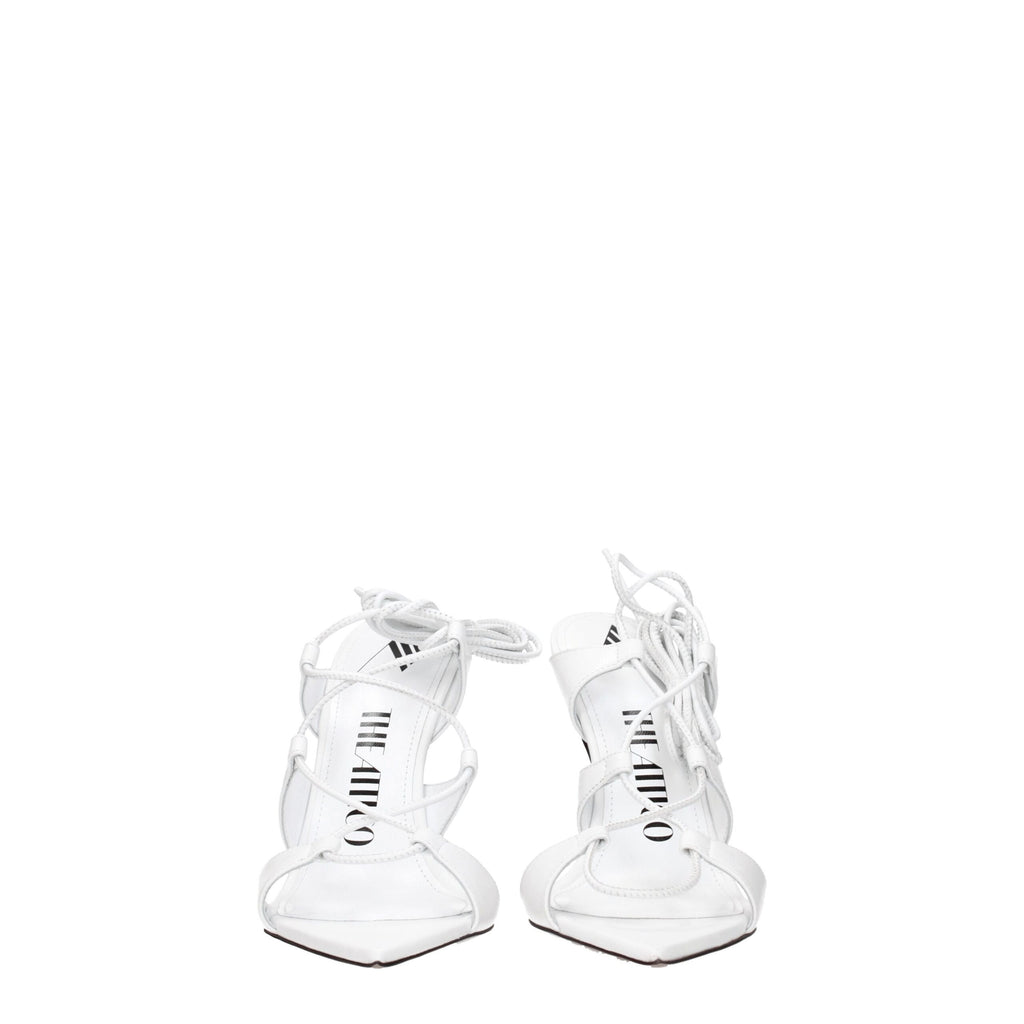 The Attico White Leather Sandal