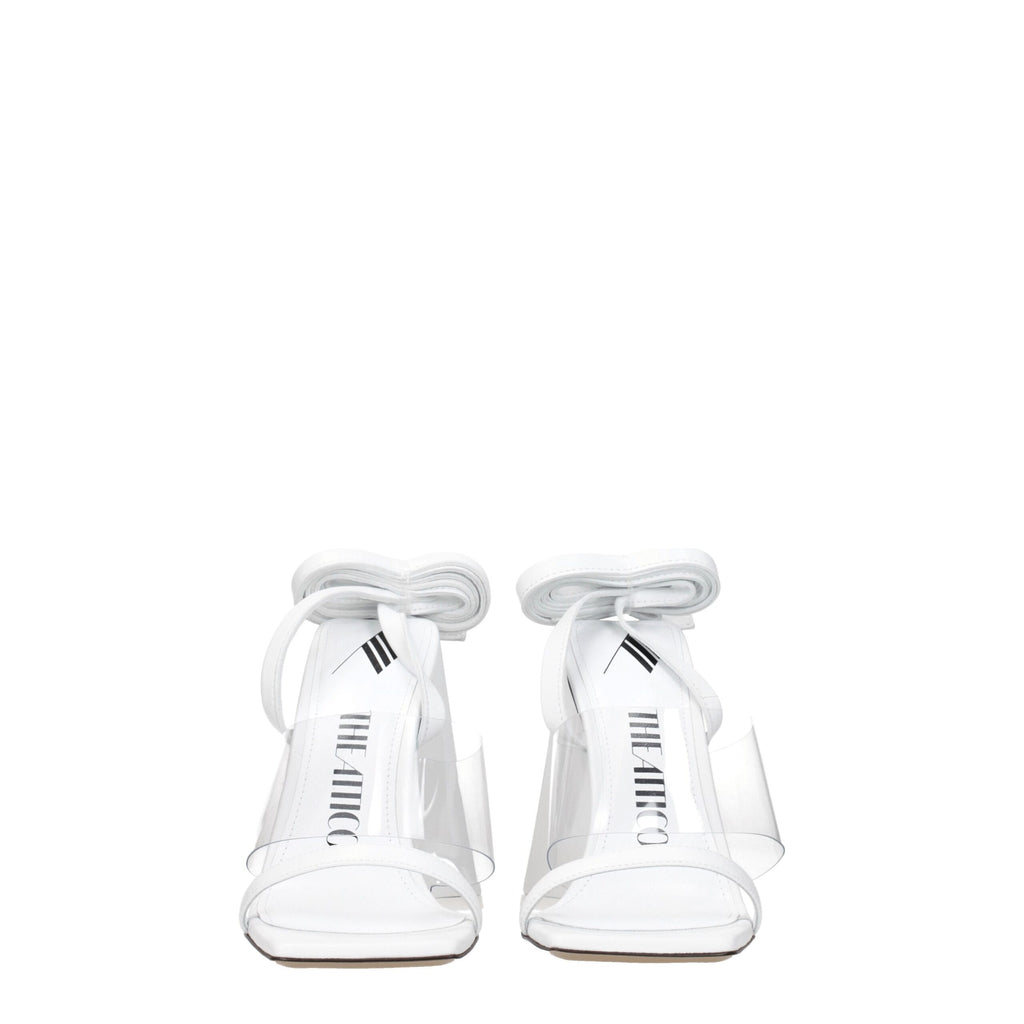 The Attico White Leather Sandal