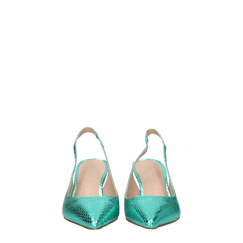 Stuart Weitzman Green Leather Sandal
