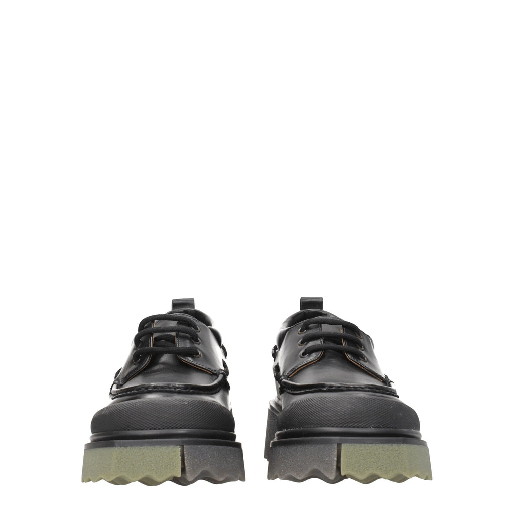 Off-White Black Leather Oxfords And Derby