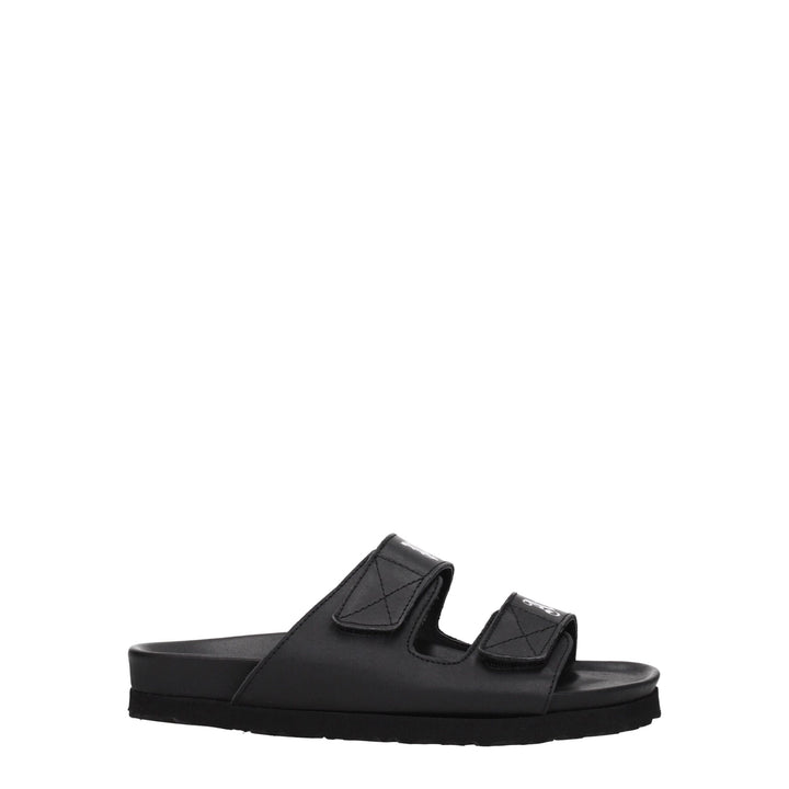 Palm Angels Black Leather Flat Sandals