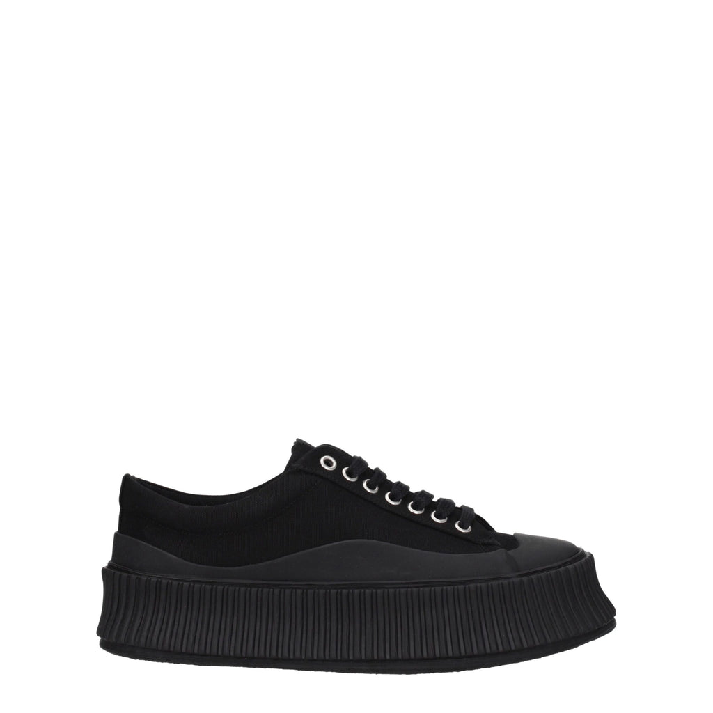Jil Sander Black Fabric Sneakers