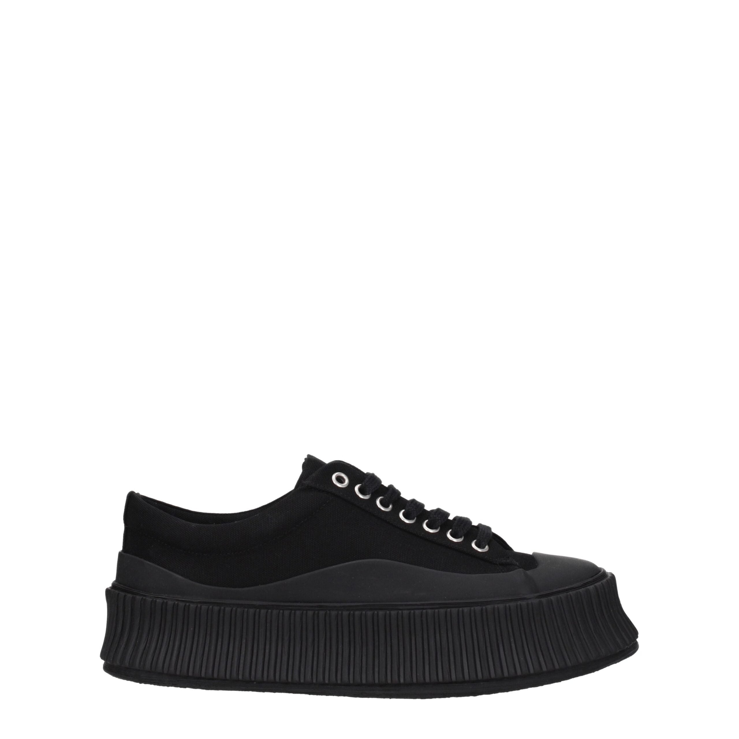 Jil Sander Black Fabric Sneakers