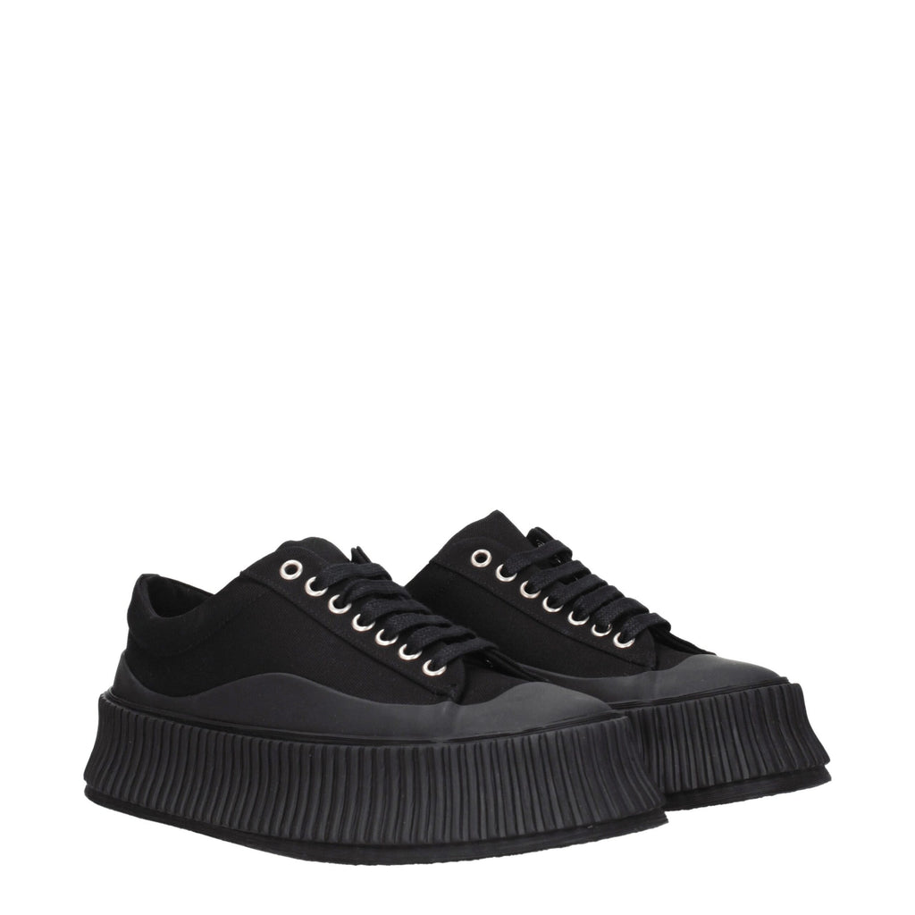 Jil Sander Black Fabric Sneakers