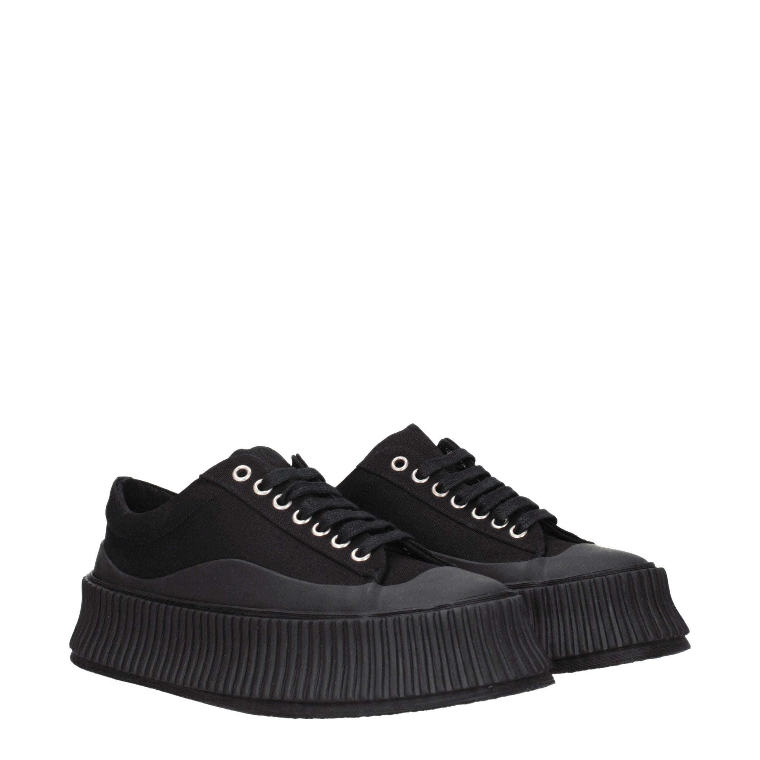 Jil Sander Black Fabric Sneakers