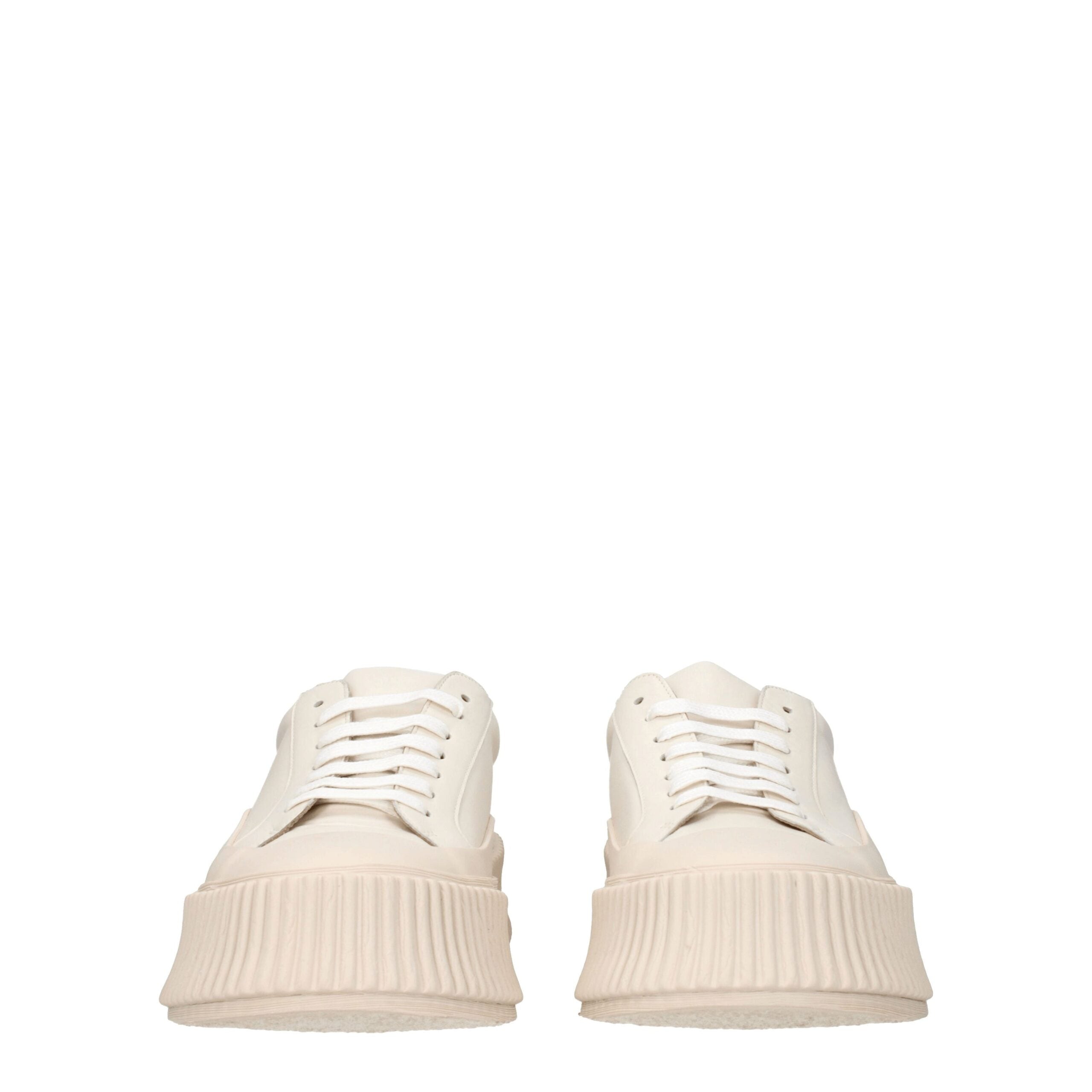 Jil Sander Beige Leather Sneakers