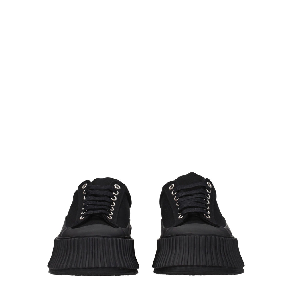 Jil Sander Black Fabric Sneakers