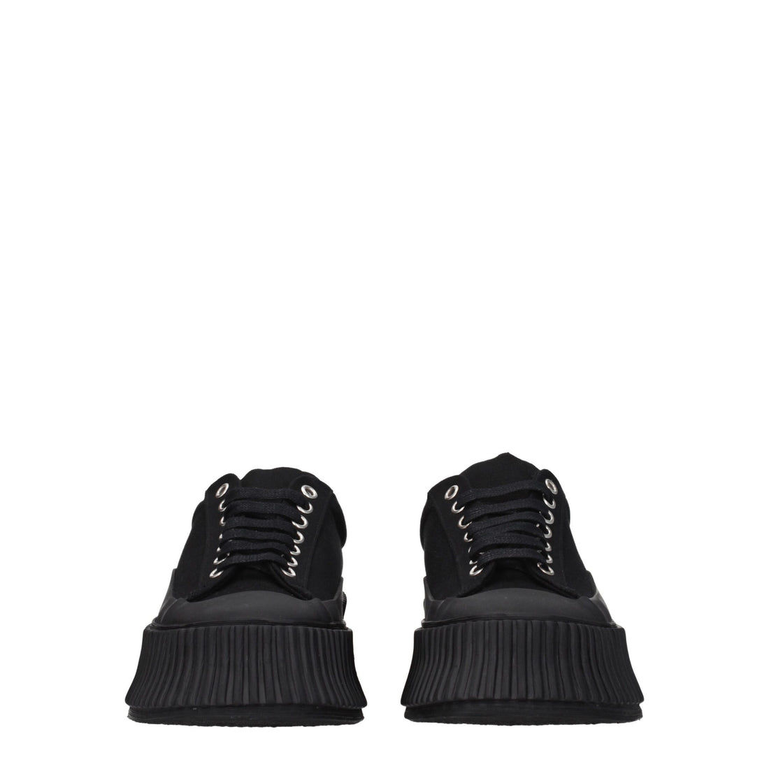 Jil Sander Black Fabric Chunky Sneakers