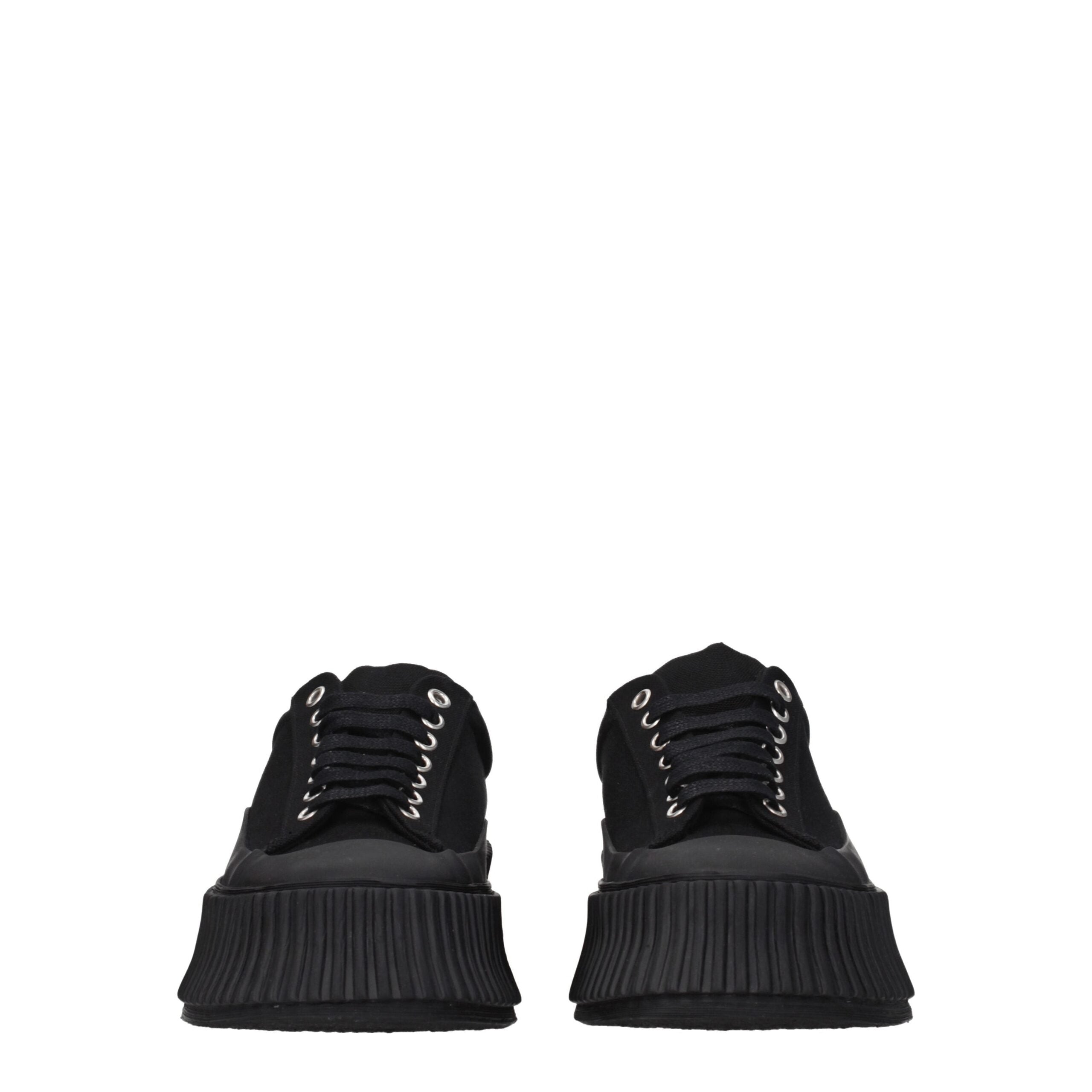Jil Sander Black Fabric Sneakers