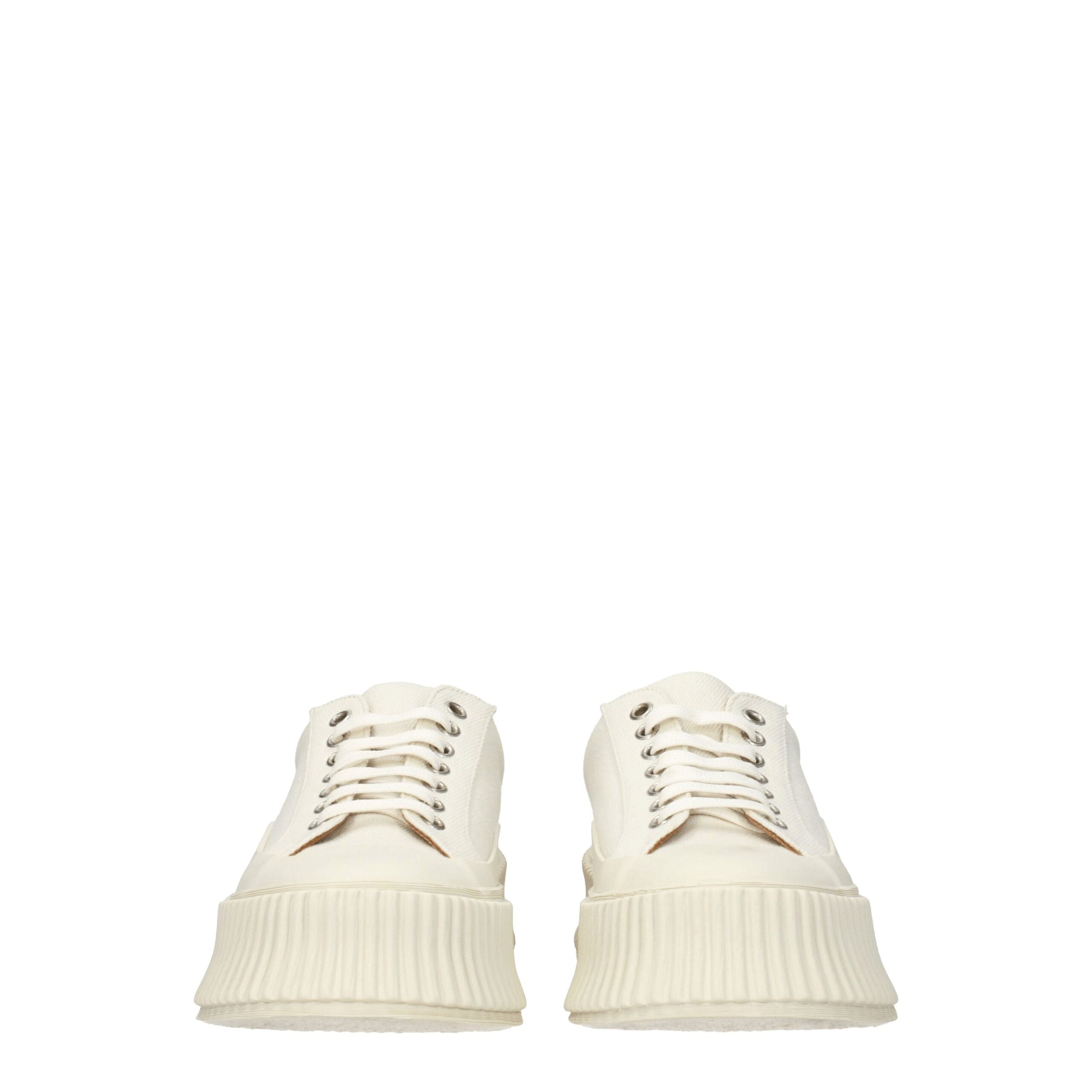 Jil Sander White Fabric Sneakers