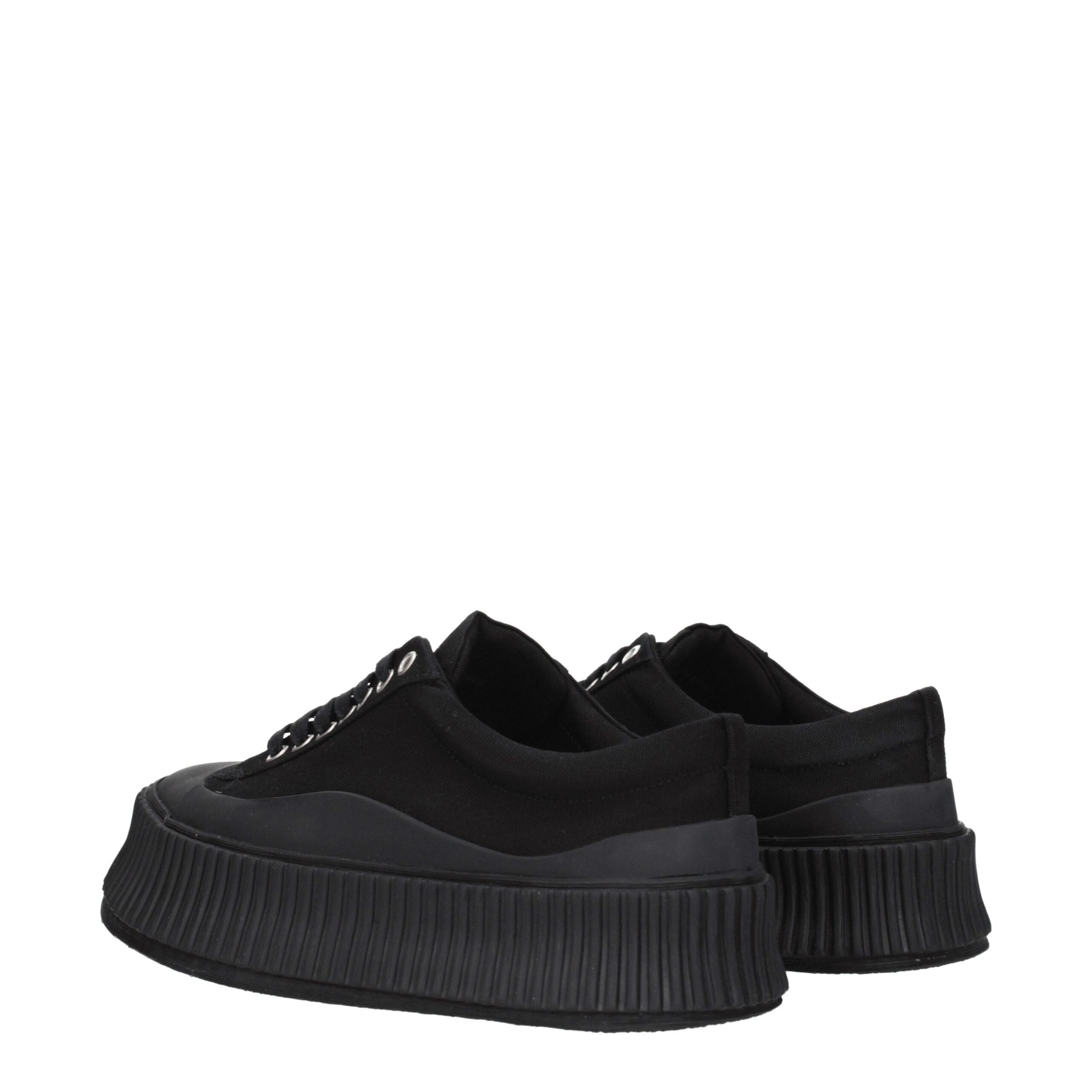 Jil Sander Black Fabric Sneakers