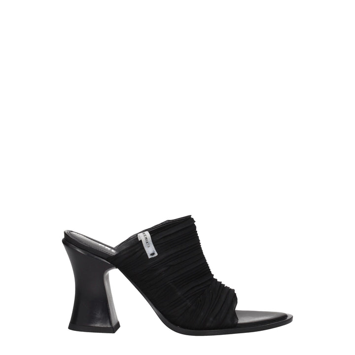 Premiata Black Fabric Platform Sandals