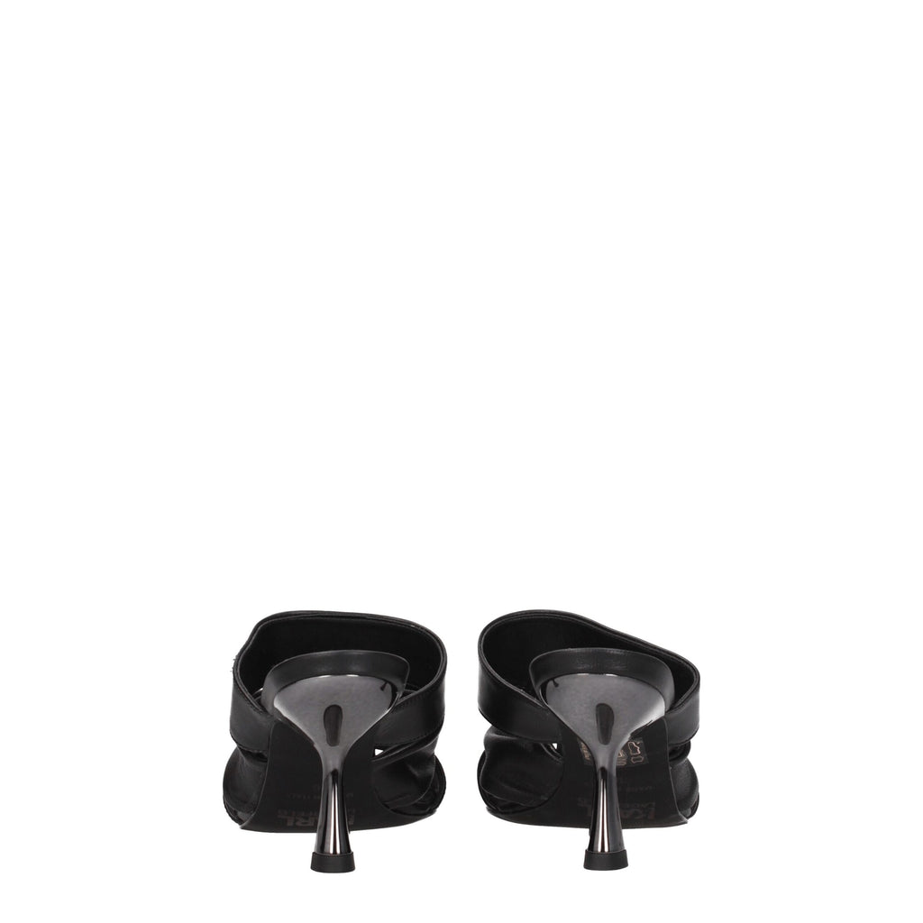 Karl Lagerfeld Black Leather Sandal