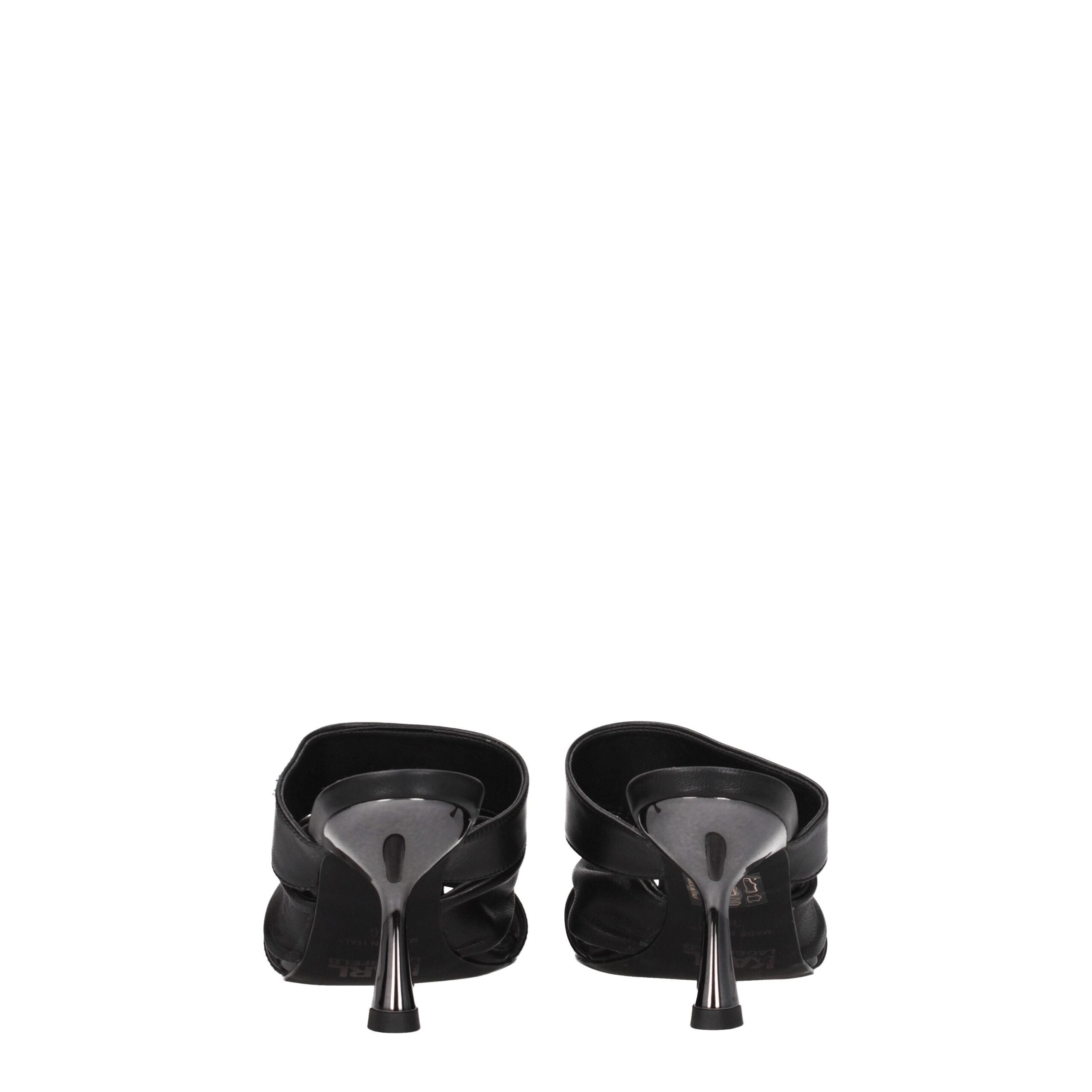 Karl Lagerfeld Black Leather Sandal