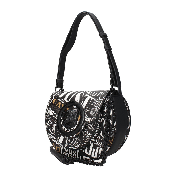 Just Cavalli Black Polyester Shoulder Bag