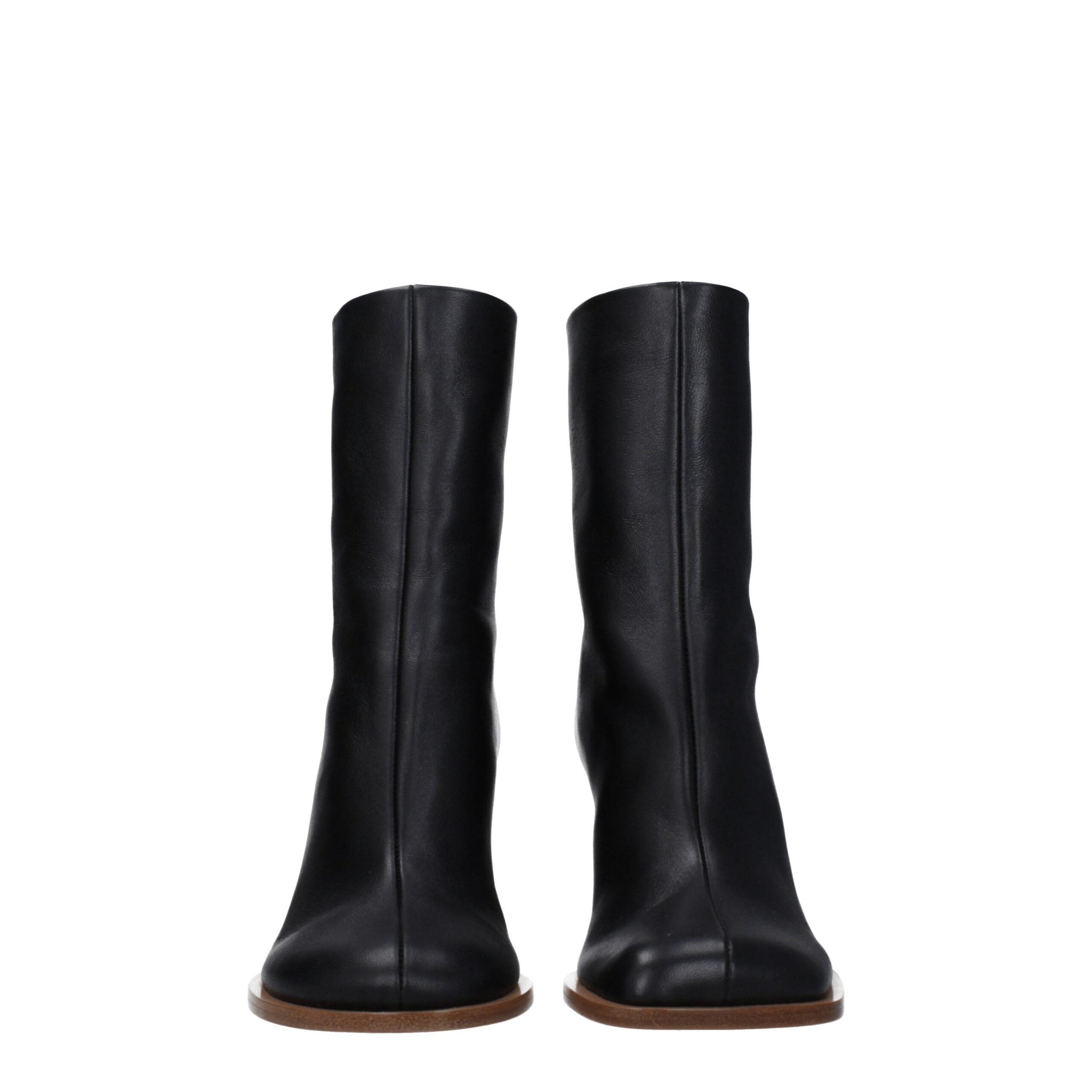 Jacquemus Black Leather Ankle Boots