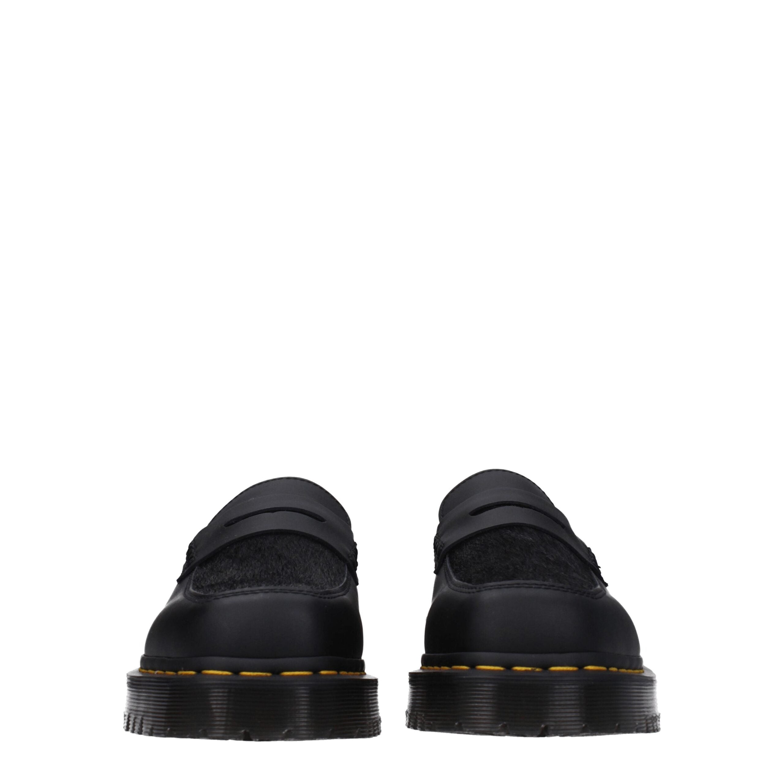 Dr. Martens Black Leather Slip-On Loafers