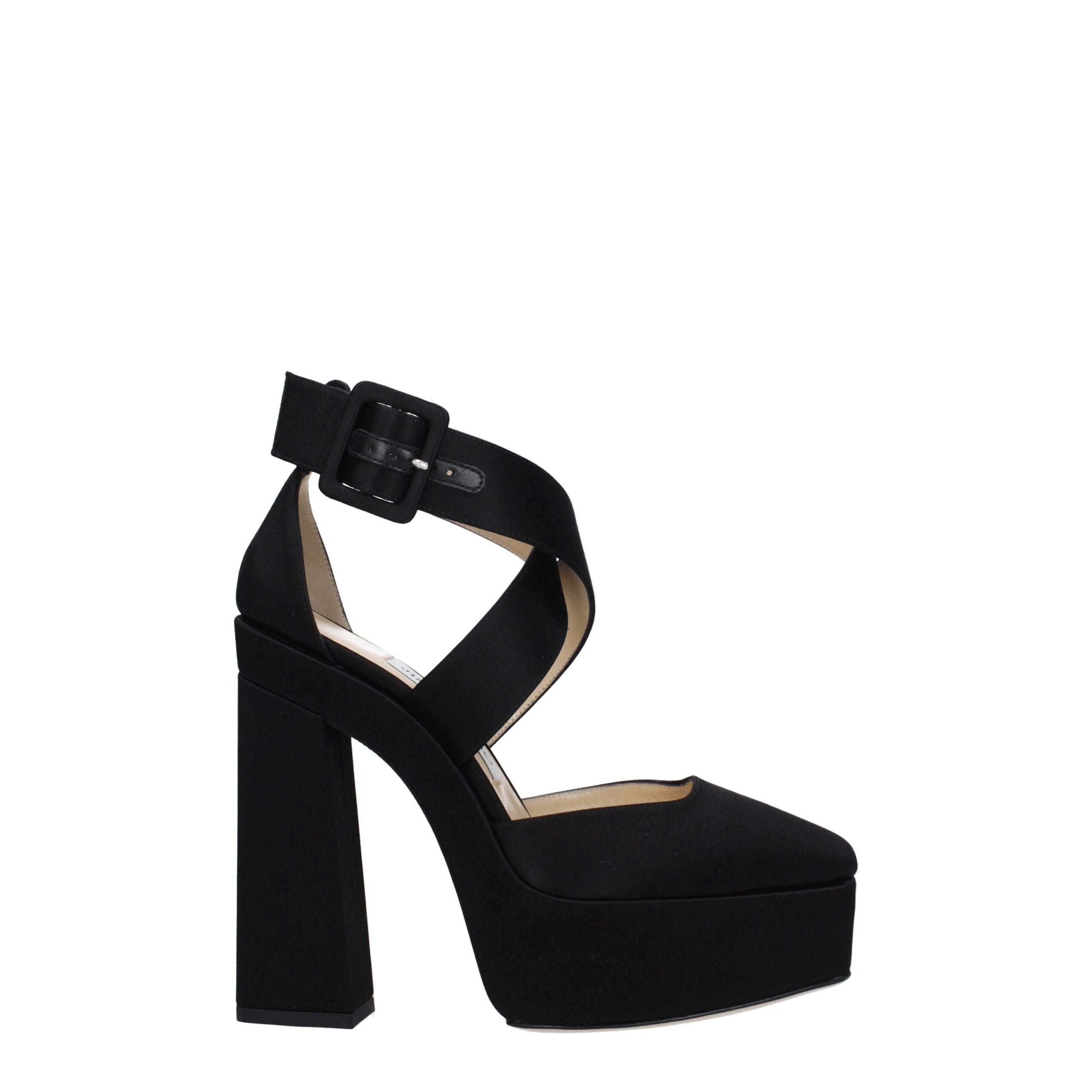 Jimmy Choo Gian Women's Black Satin Sandals