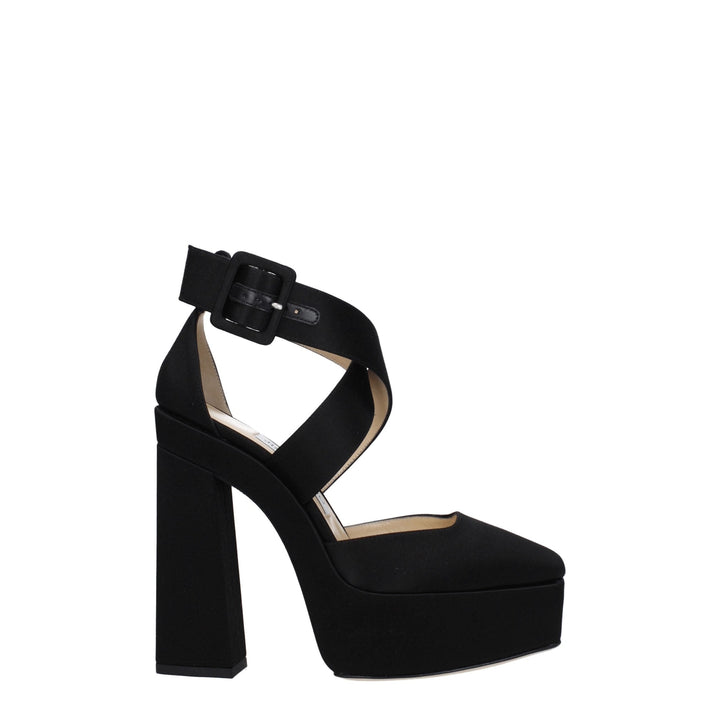 Jimmy Choo Gian Women's Black Satin Sandals