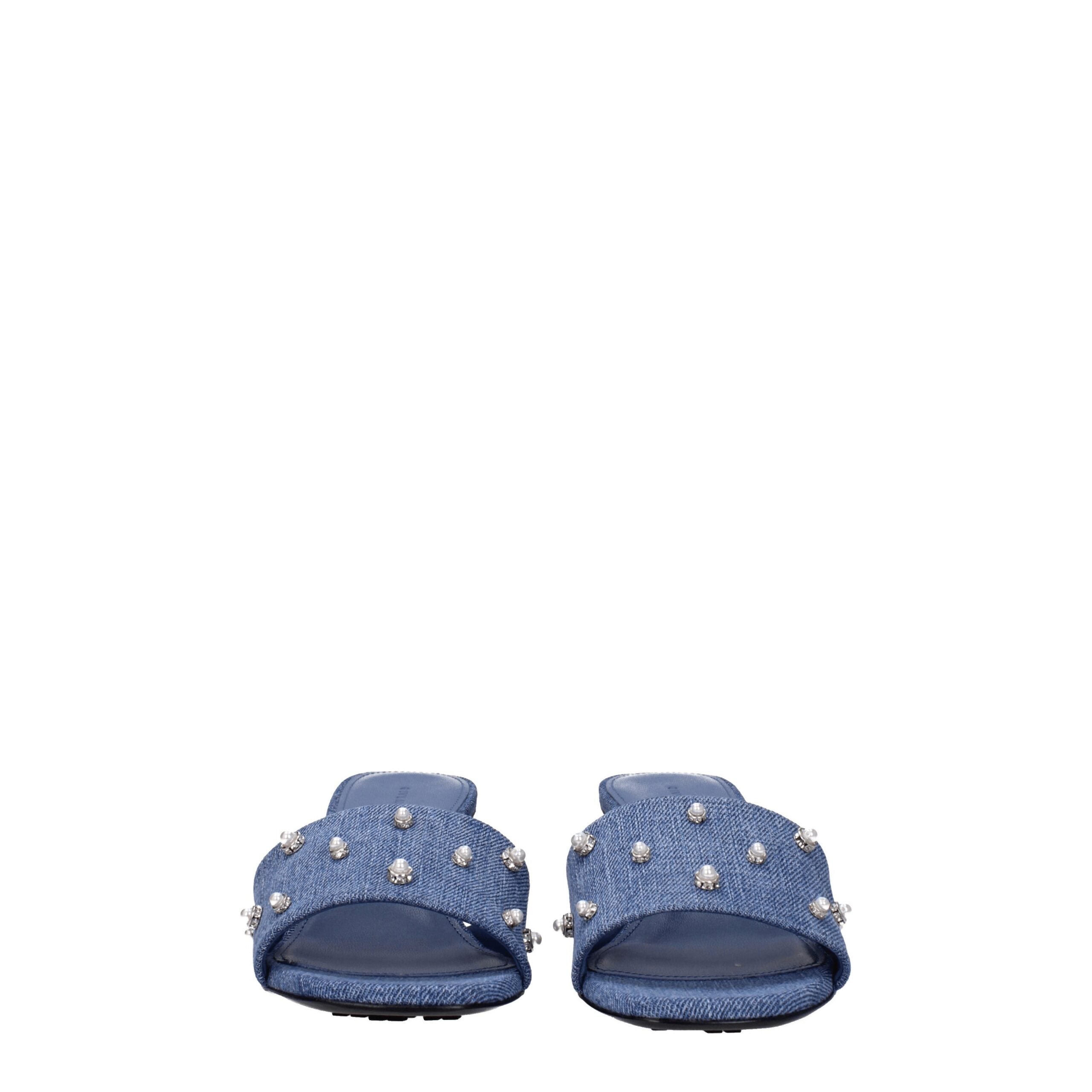 Givenchy Blue Fabric Flat Sandals