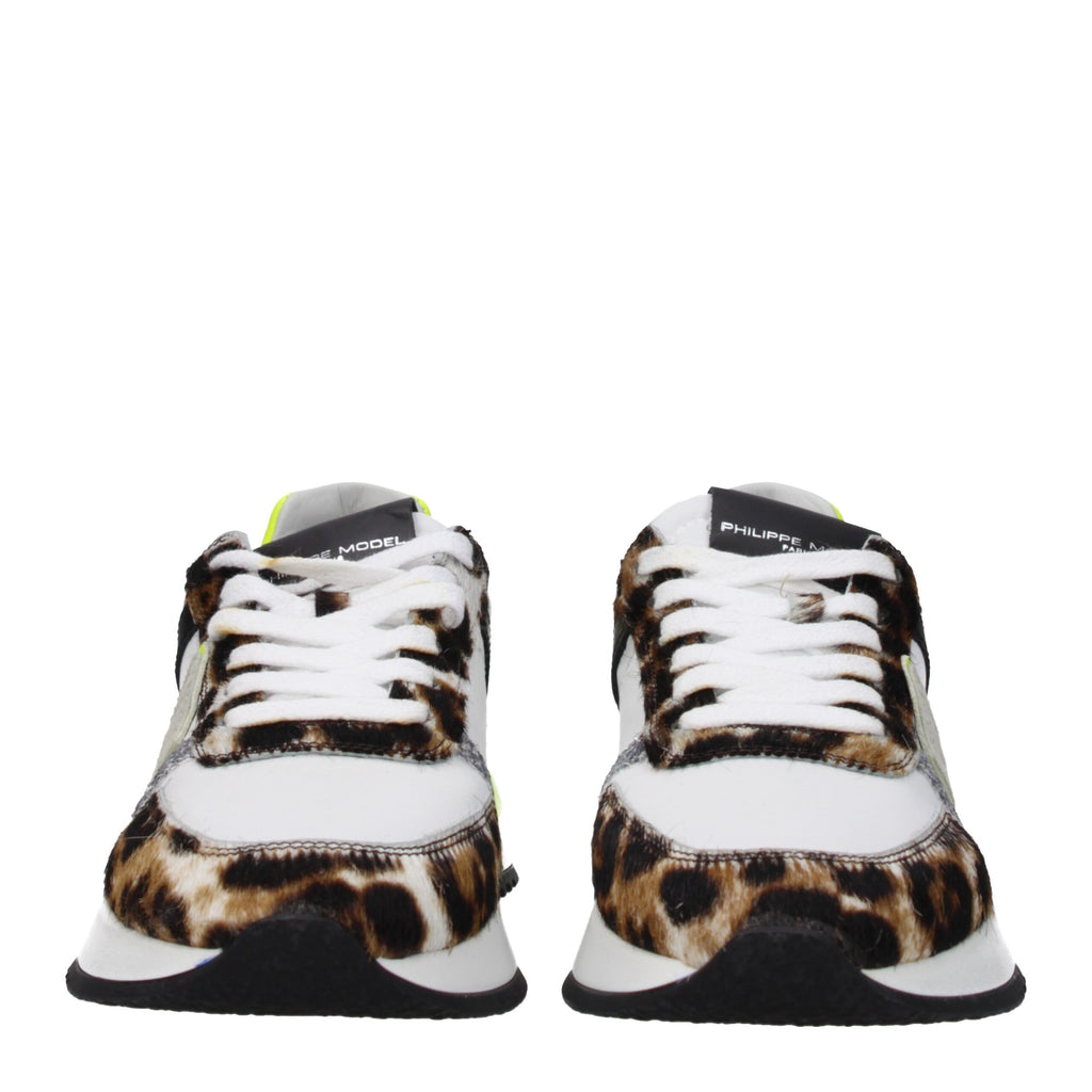 Philippe Model White Fabric Sneakers