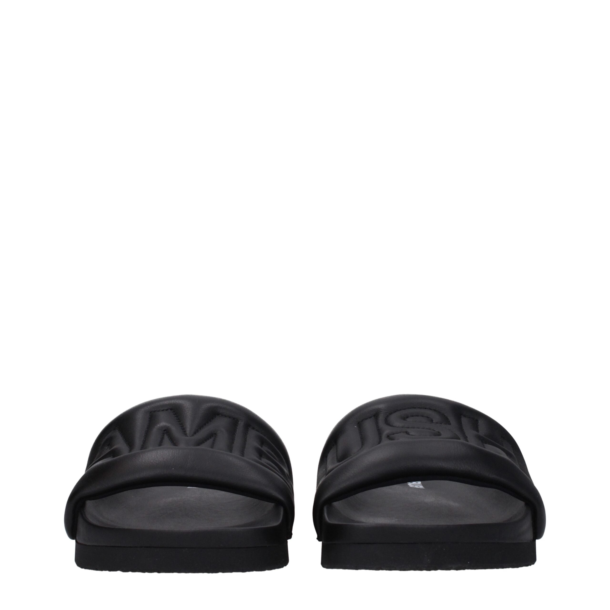 Ambush Black Leather Slippers