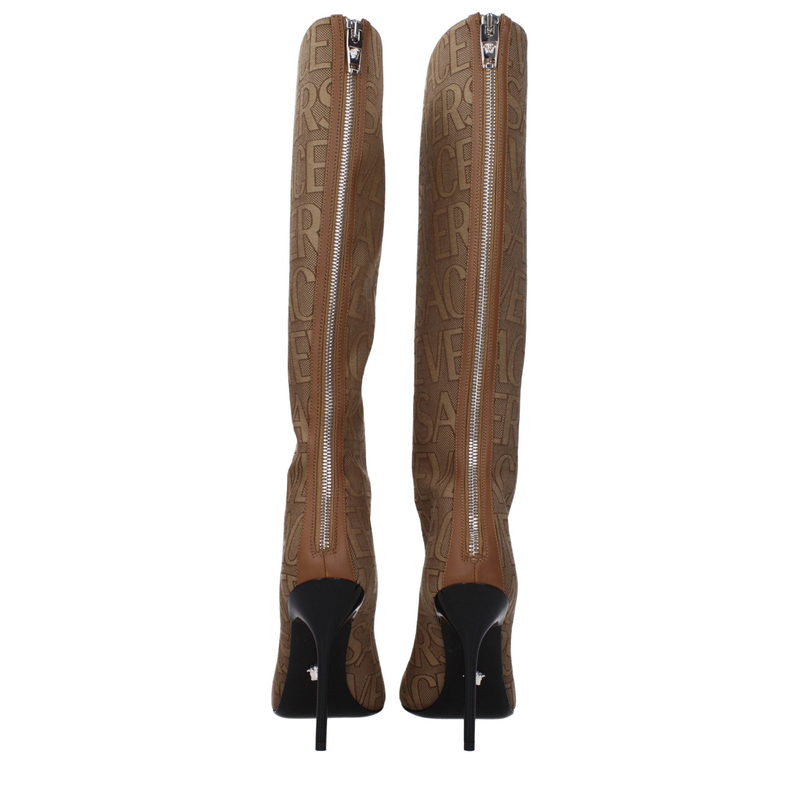 Versace Beige Fabric Boots